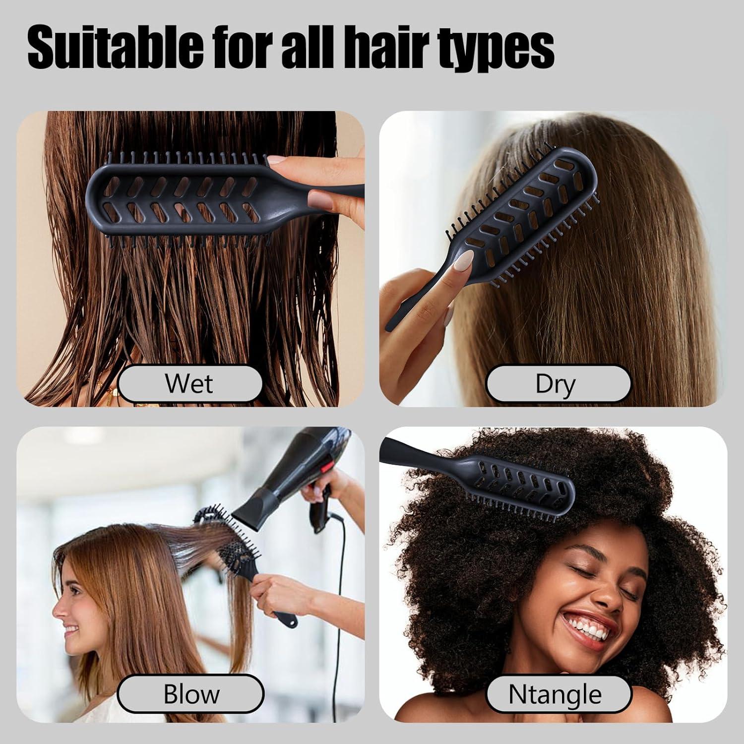 Cepillo Desenredante para Cabello Rizado Kuwa Negro 21.1cm