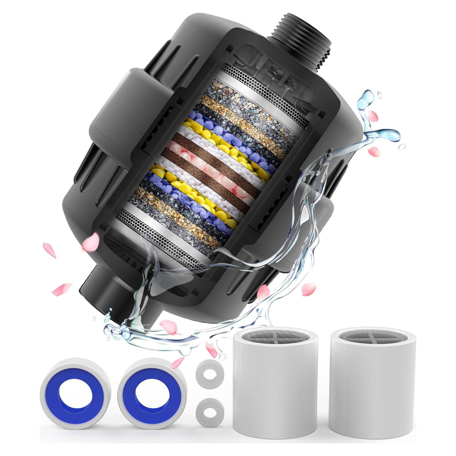 Filtro de Ducha JNZCH 20 Etapas para Agua Dura - 2 Cartuchos