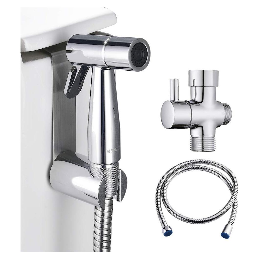 Rociador de Bidet de Mano REWEE Cromado con Manguera 119cm