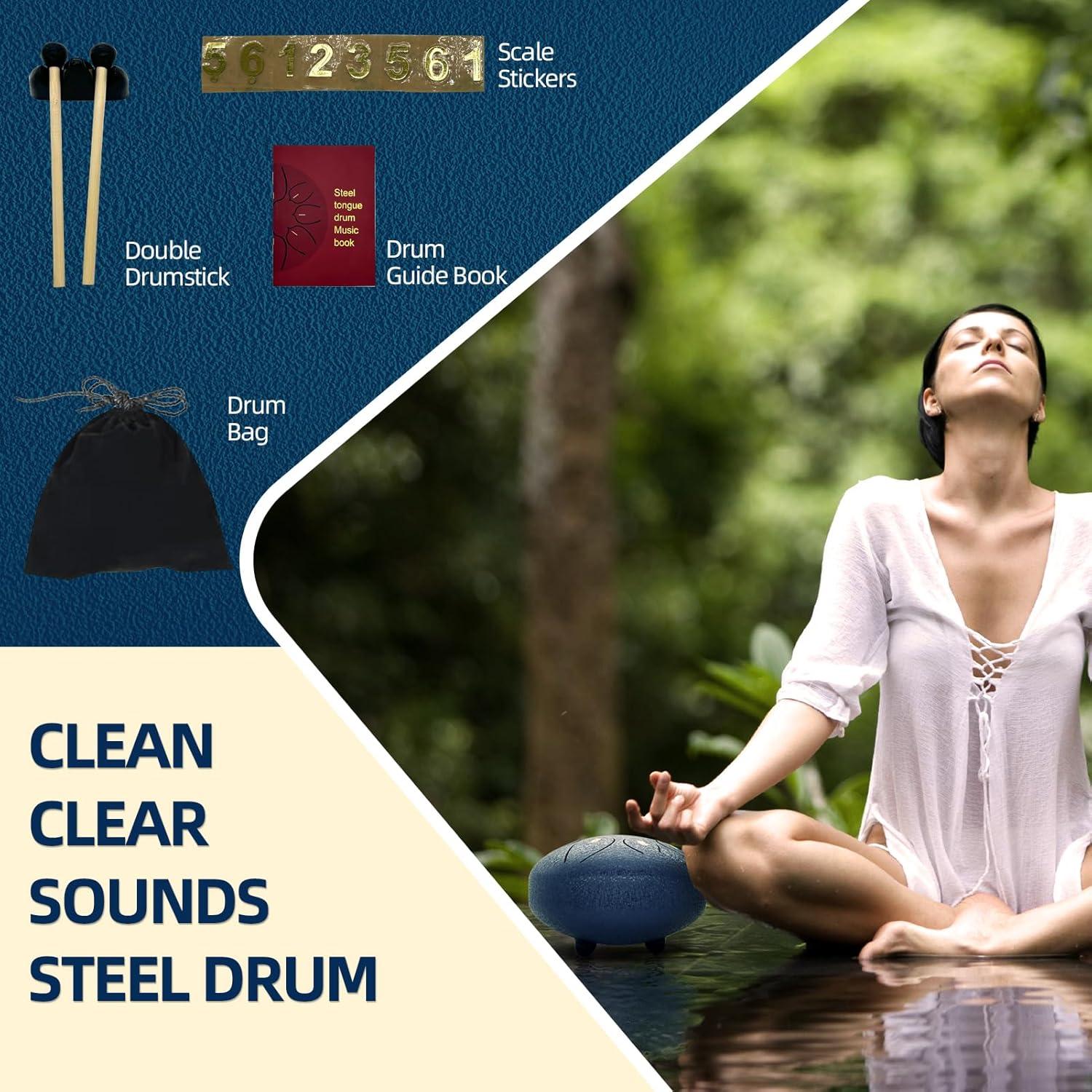 Tambor de Lengua de Acero 15 cm 8 Notas Kelisiting Azul