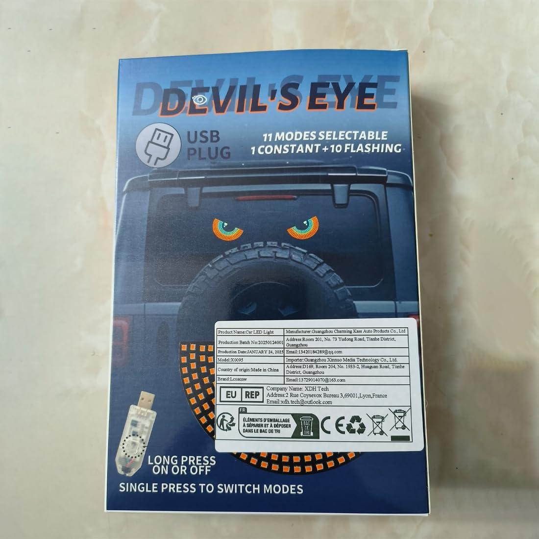 Luces LED Ojos de Diablo Lcxecnw para Coche USB 11 Modos