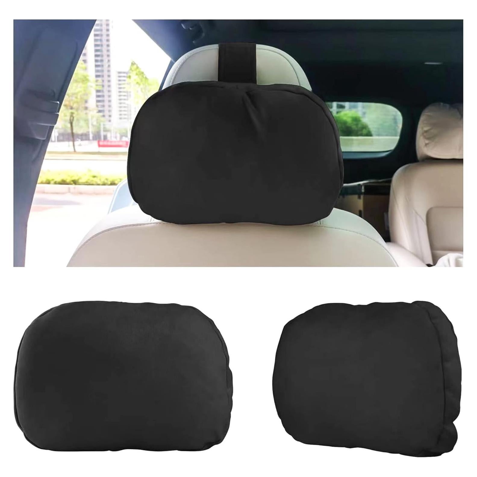 Almohada de Cuello Junecarp para Auto Ajustable de Cuero Negro