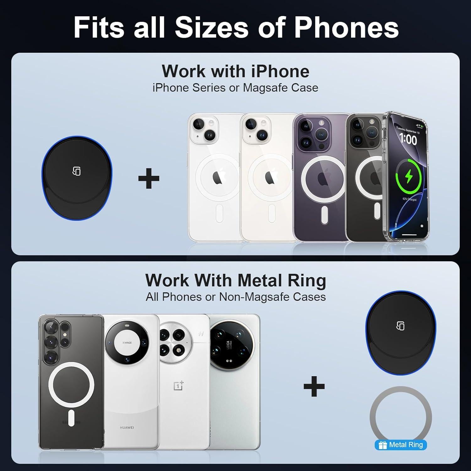 Cargador Inalámbrico Magnético para Auto 15W SHENZHEN