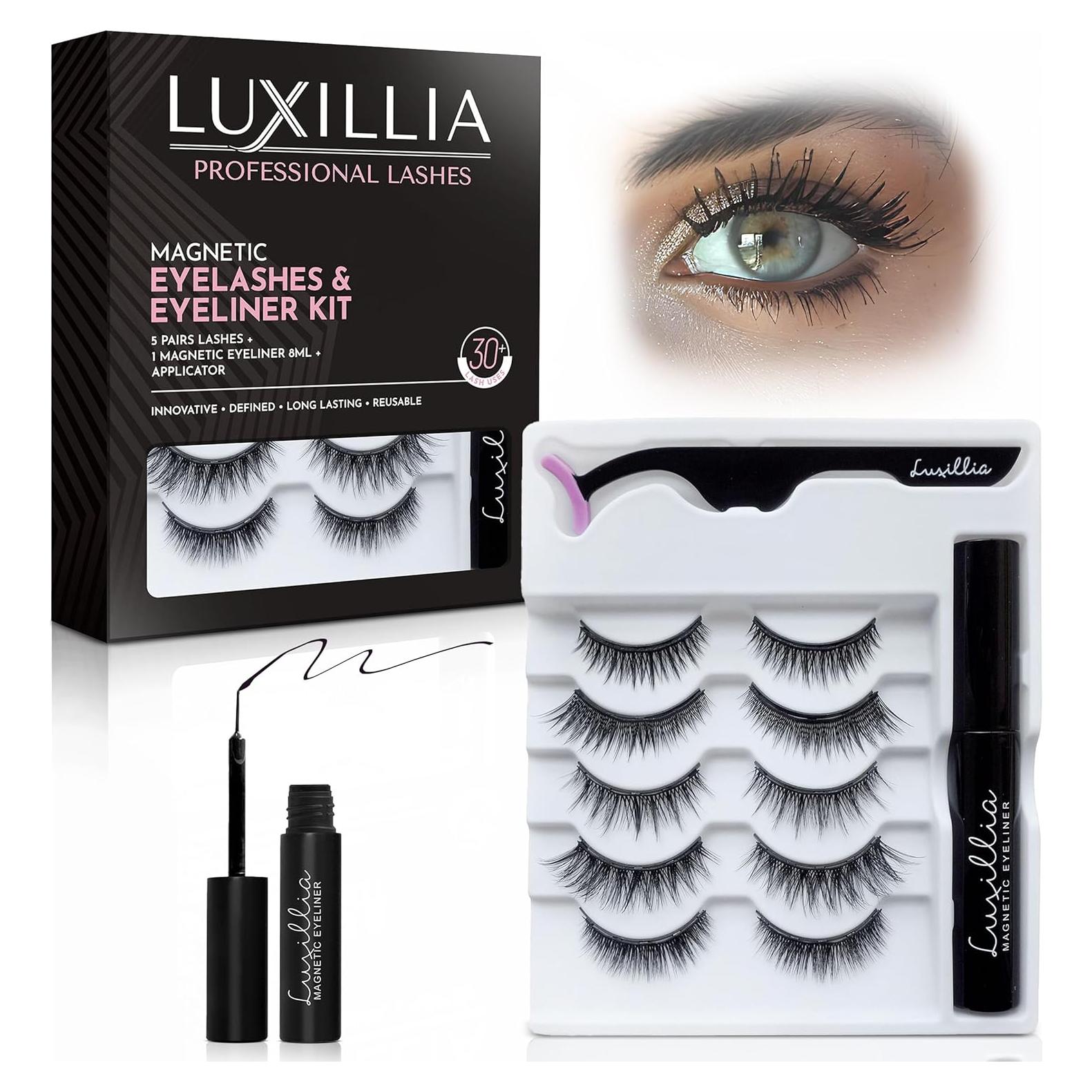 Kit de Pestañas Magnéticas Luxillia 7 Piezas - Reutilizables, Sin Pegamento