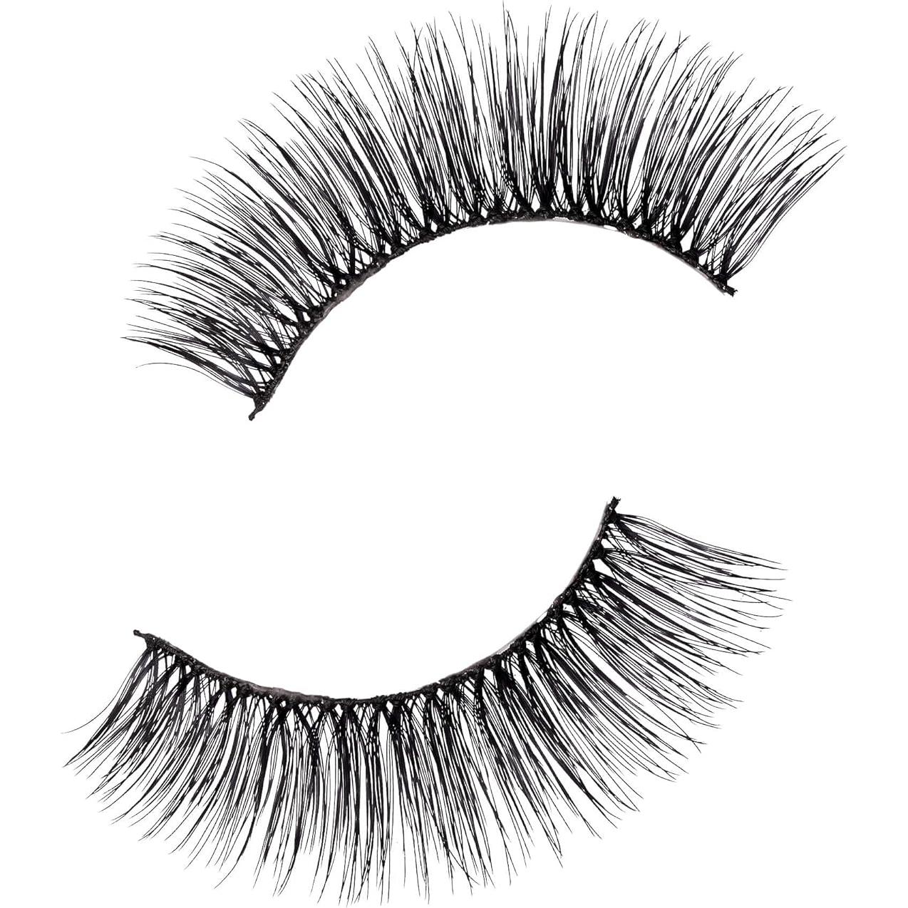 KISS Looks So Natural False Eyelashes Double Pack, Lightweight & Comfortable, Tapered End Technology, Reusable, Cruelty-Free, Contact Lens Friendly, Style 'Flirty', 2 Pairs Fake Eyelashes