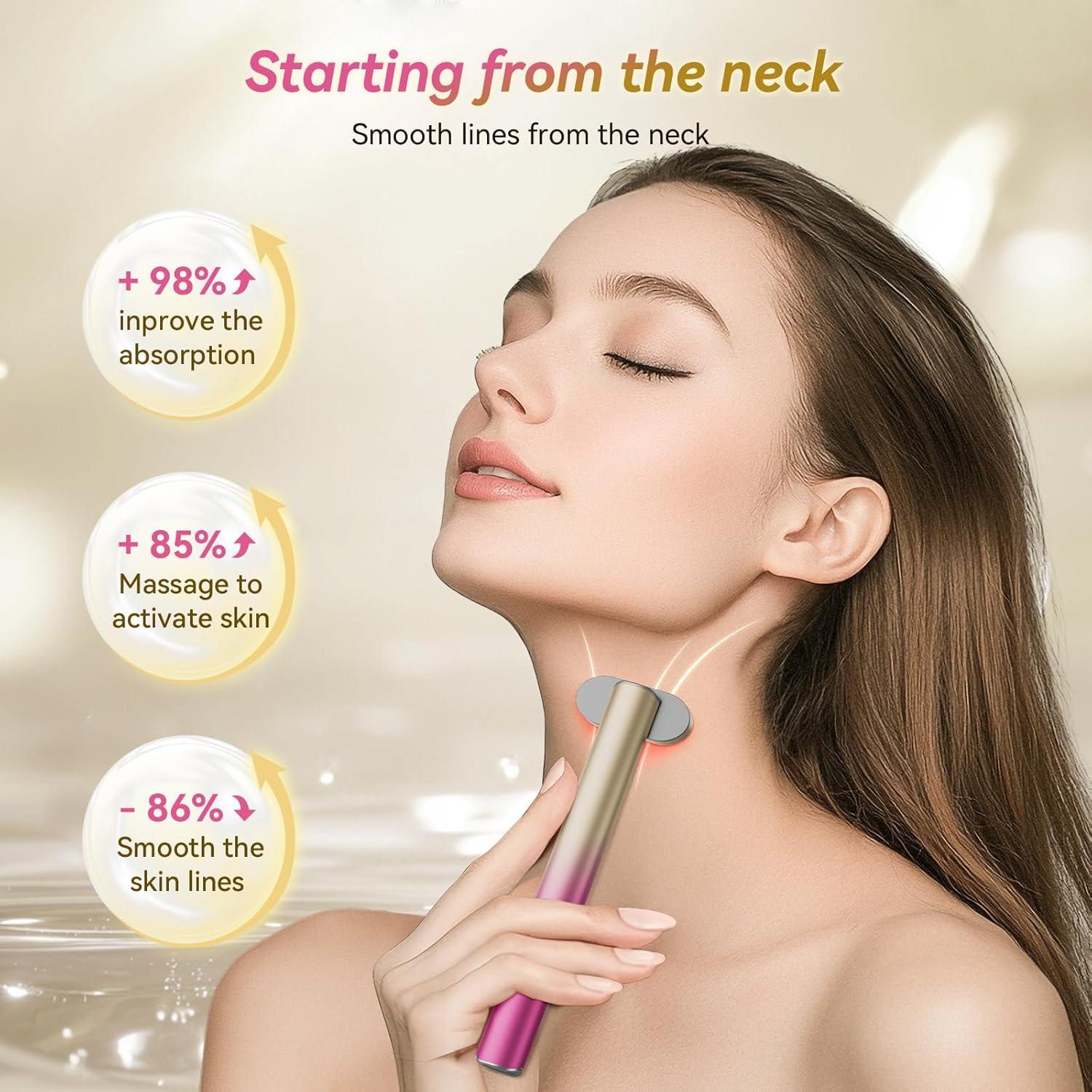 Varita Terapia de Luz Roja FOLOKE 7 en 1 para Cuidado Facial