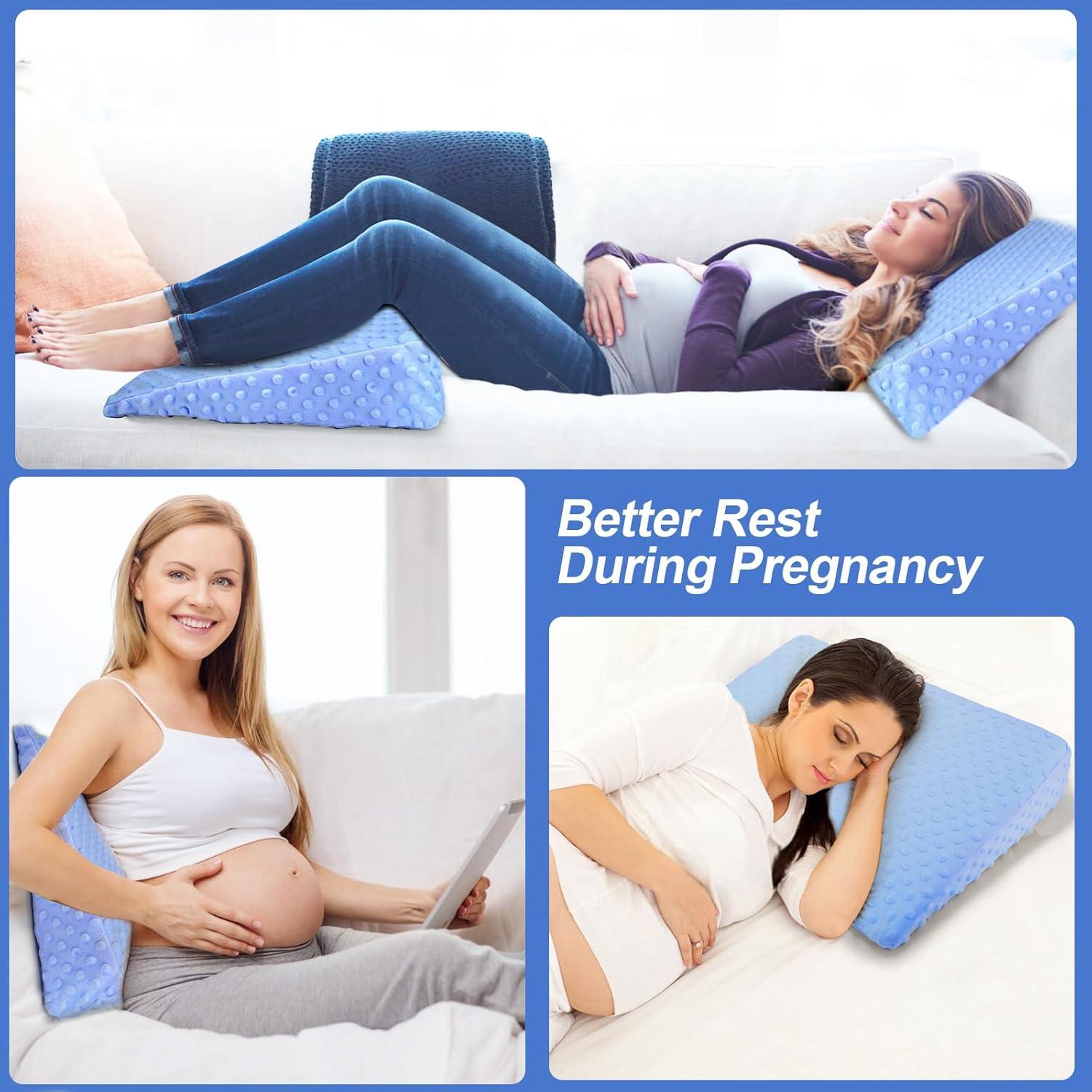 Cojín de Embarazo BiKontrun en Forma de Cuña, Espuma Viscoelástica