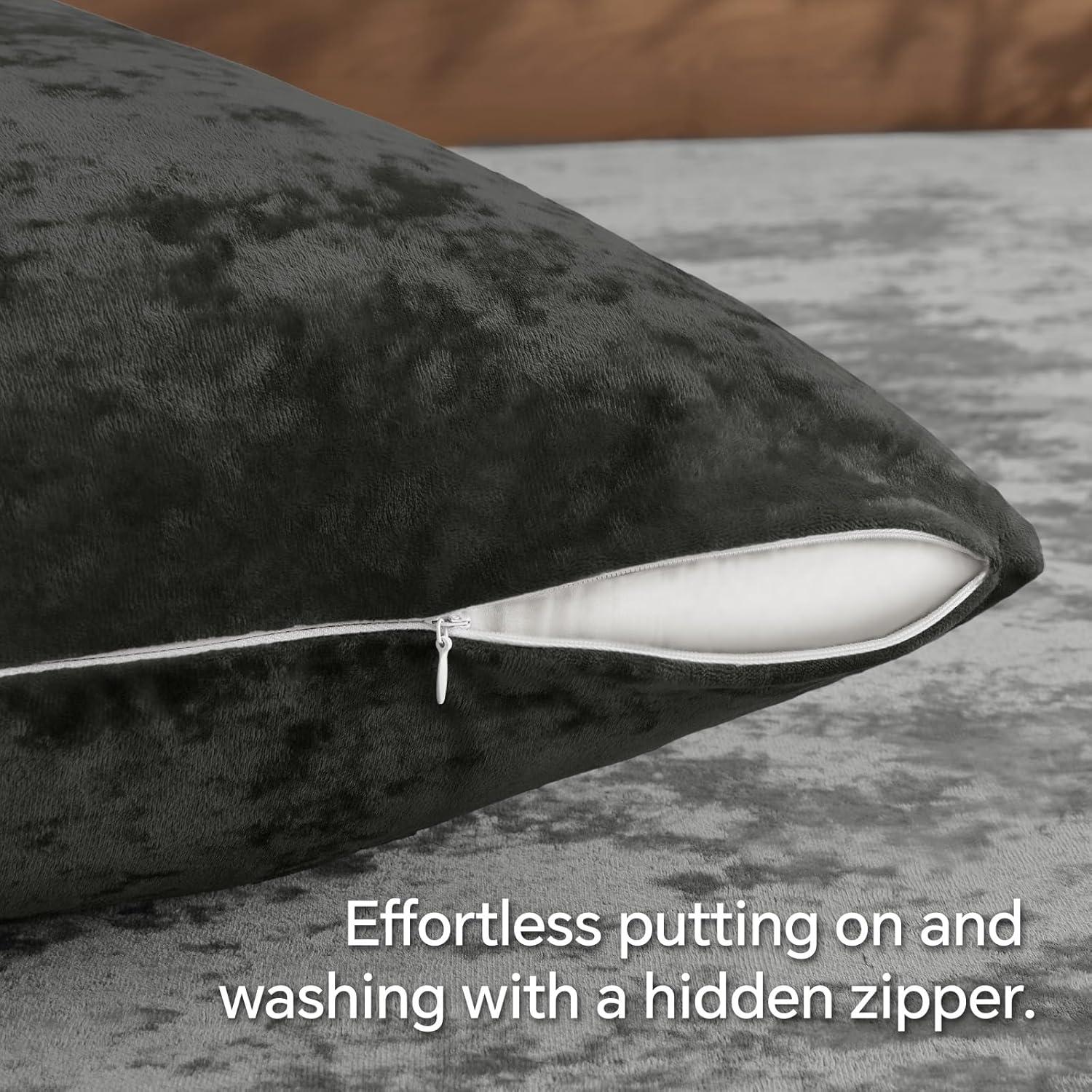 Funda de Almohada de Cuerpo BEDELITE Terciopelo Negro 137x51 cm