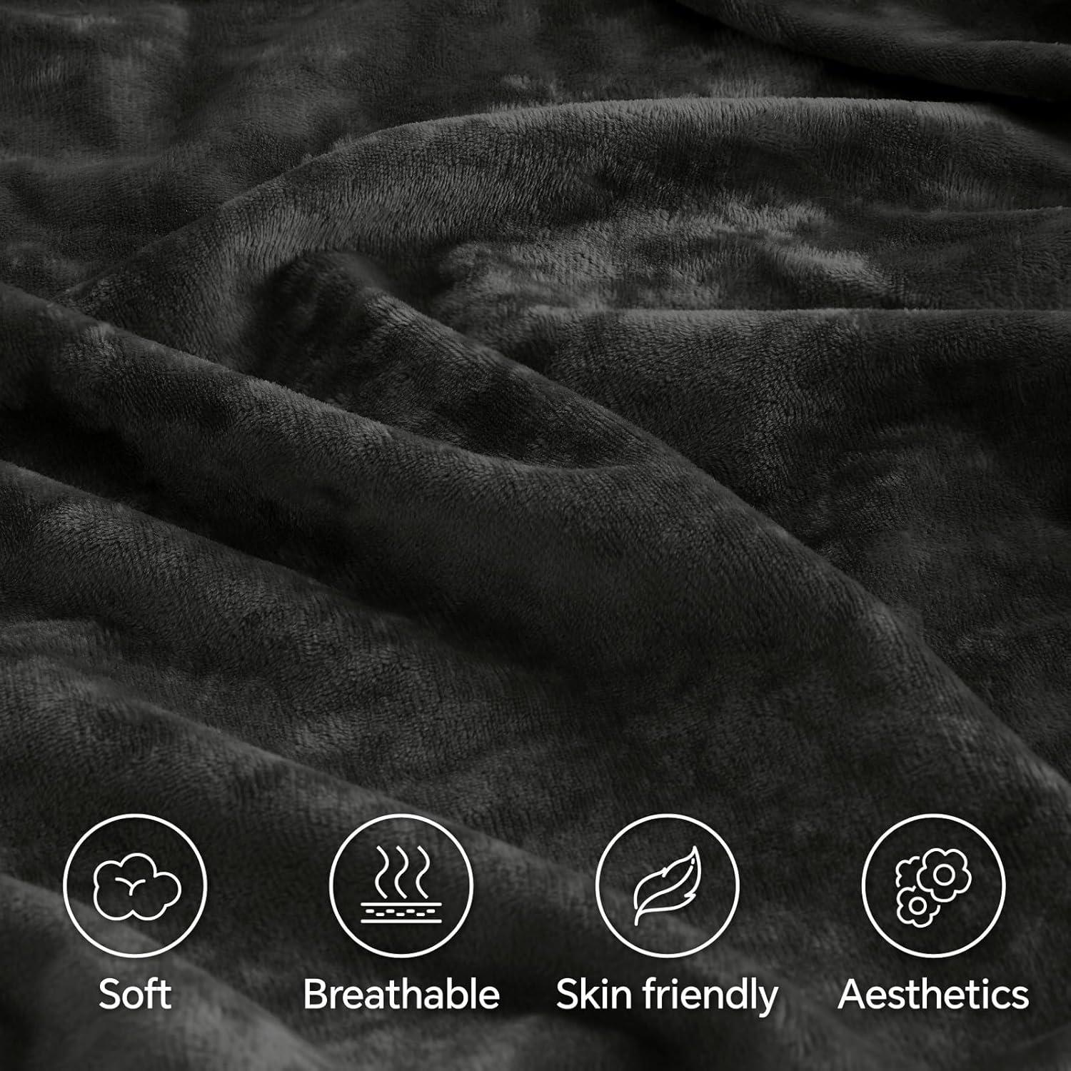 Funda de Almohada de Cuerpo BEDELITE Terciopelo Negro 137x51 cm