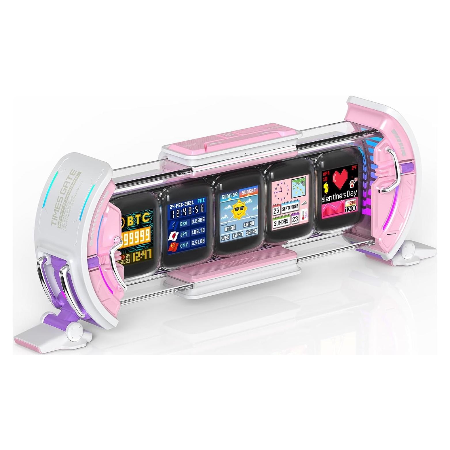 Reloj Digital Divoom Times Gate Rosa con Pantalla Pixel