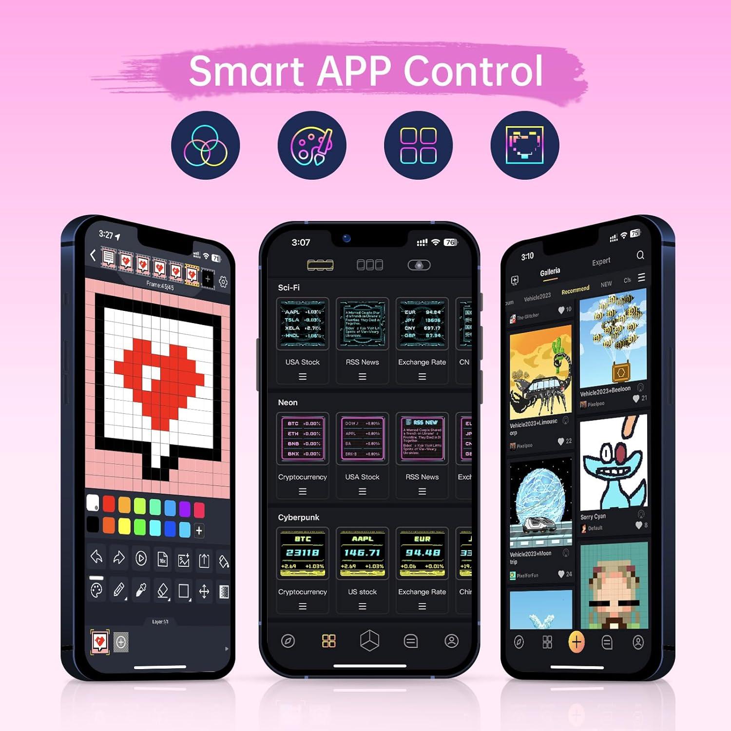 Reloj Digital Divoom Times Gate Rosa con Pantalla Pixel