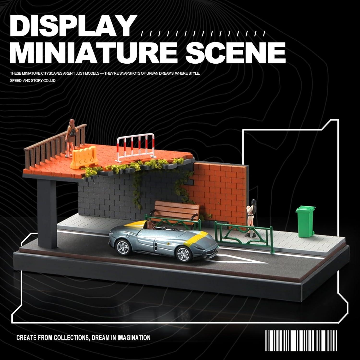 Diorama Miniatura Puente Roto para Coches 1:64 Kivcmds