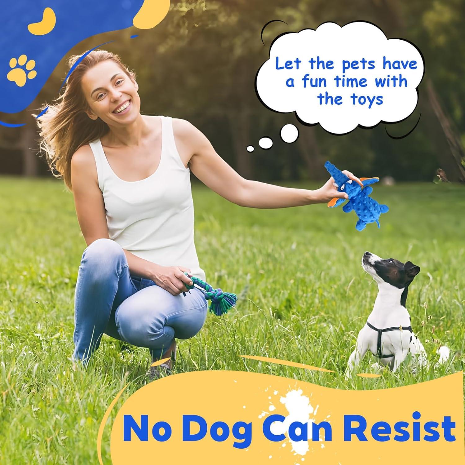 Juguete para Perros Elefante Azul Sin Relleno 30cm Yangzhou