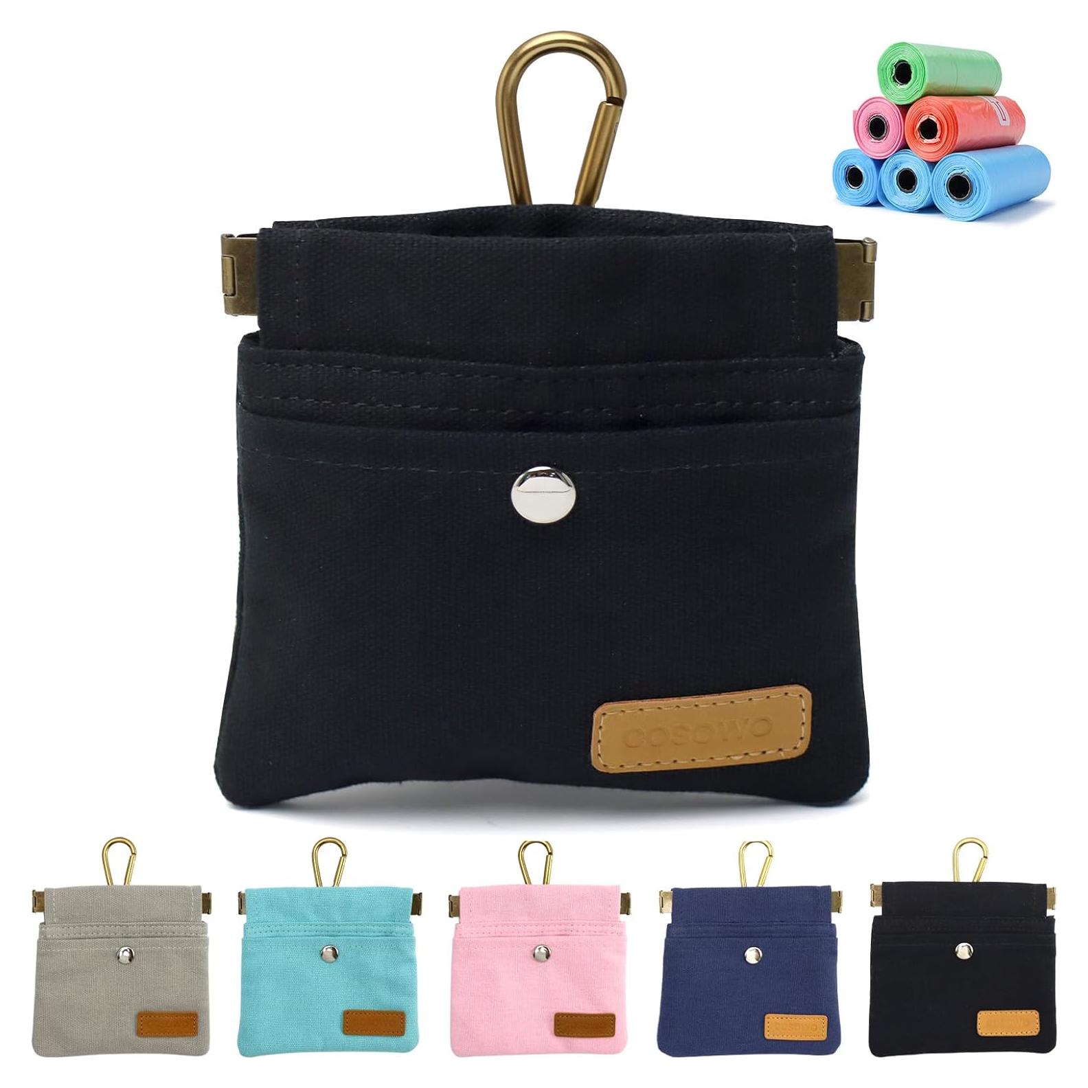 Bolsa de golosinas para perros COSOWO negra, cierre automático