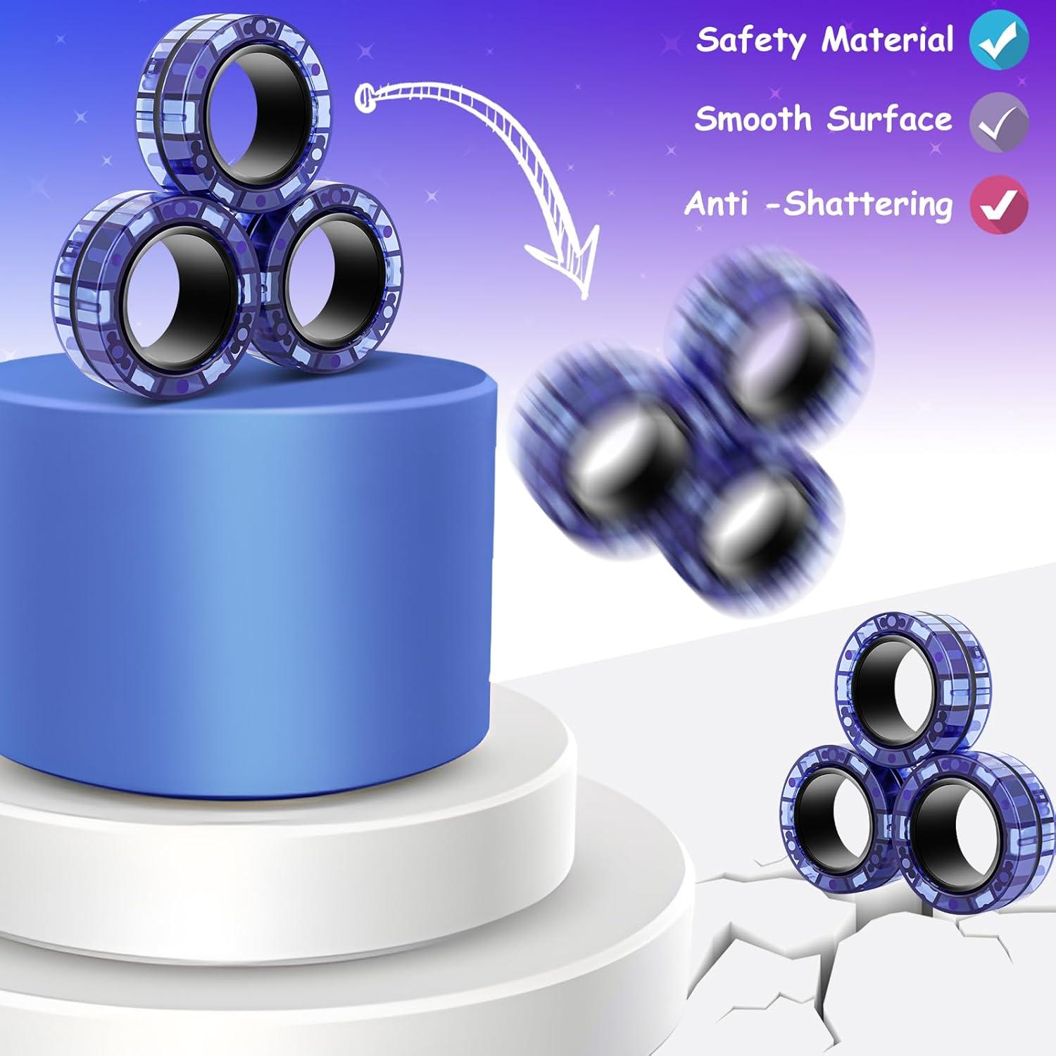 Anillos Magnéticos Jawhock - Set de 3 Juguetes para Alivio del Estrés