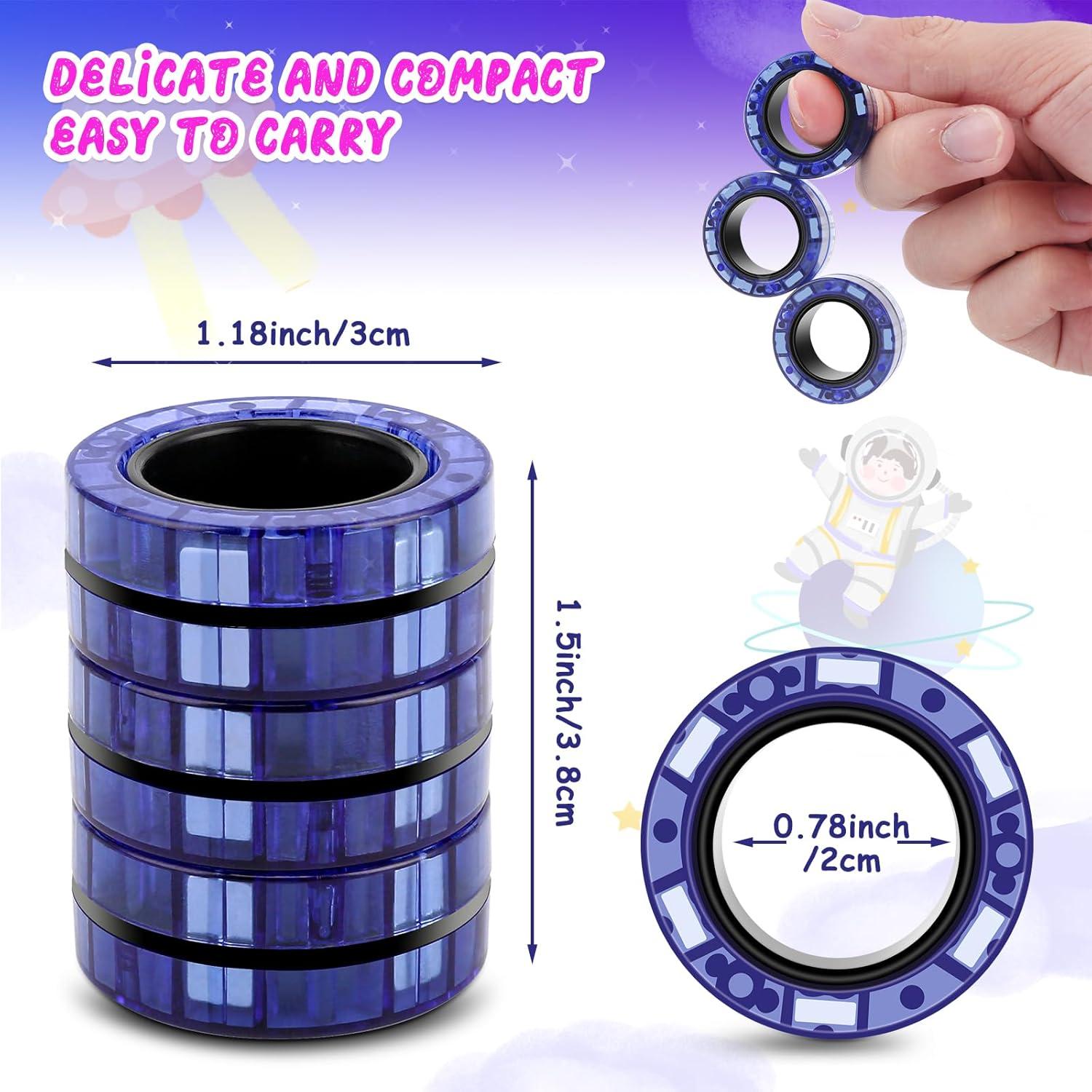 Anillos Magnéticos Jawhock - Set de 3 Juguetes para Alivio del Estrés