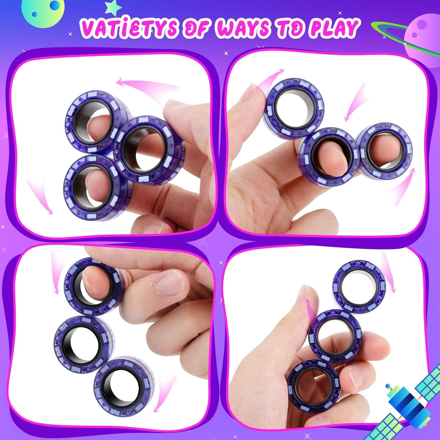 Anillos Magnéticos Jawhock - Set de 3 Juguetes para Alivio del Estrés