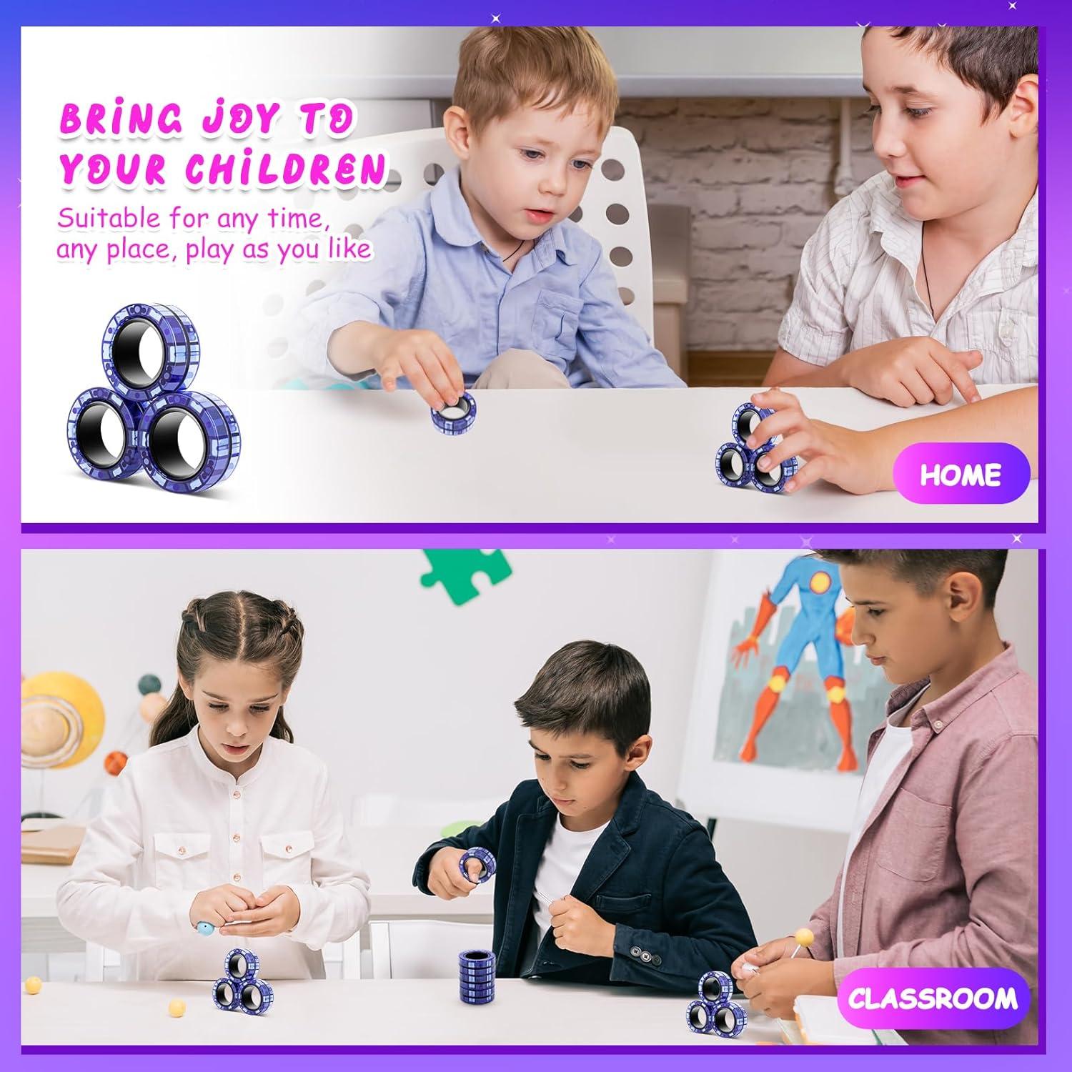 Anillos Magnéticos Jawhock - Set de 3 Juguetes para Alivio del Estrés