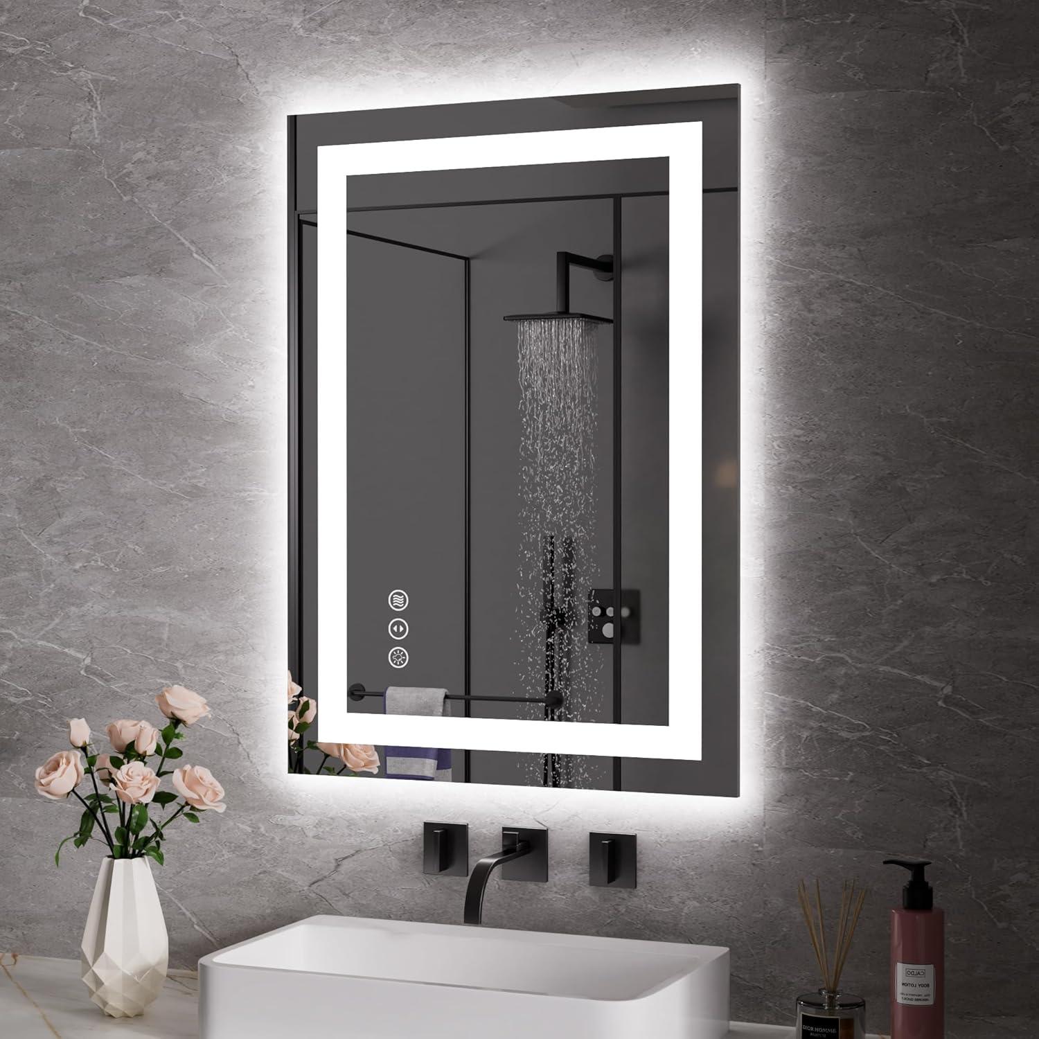 Espejo de Baño LED JISOSO 50.8x71.1cm Anti-vaho Regulable