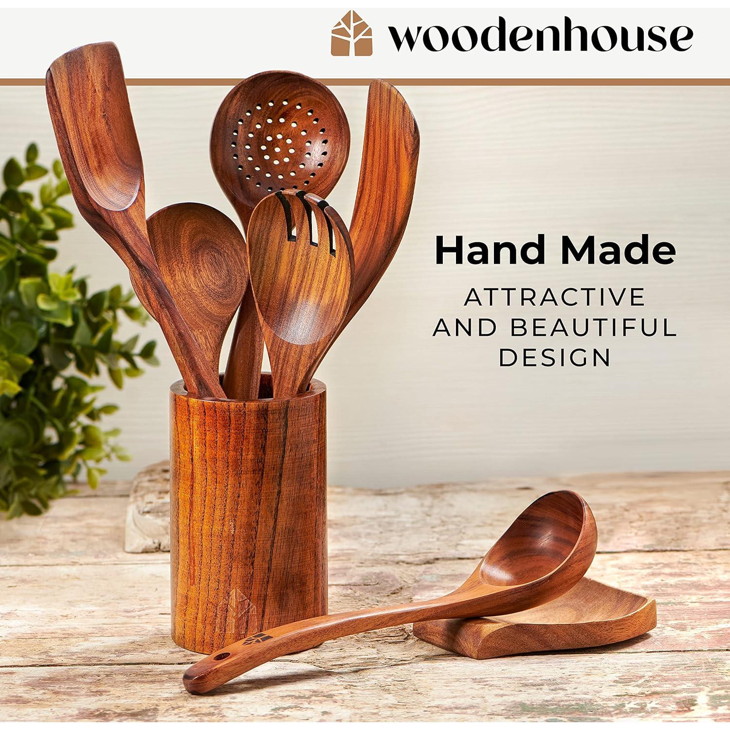 Juego de Utensilios de Cocina de Madera de Teak 8 Piezas Woodenhouse