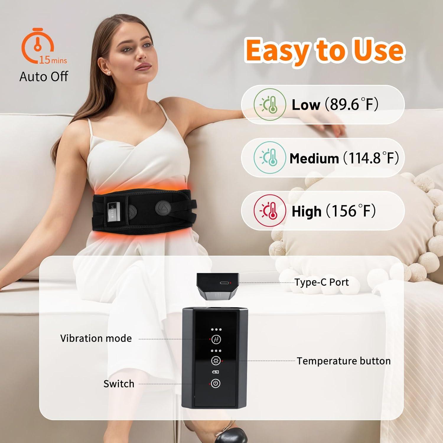 Almohadilla Térmica Inalámbrica Torktak con Masajeador 110x20cm