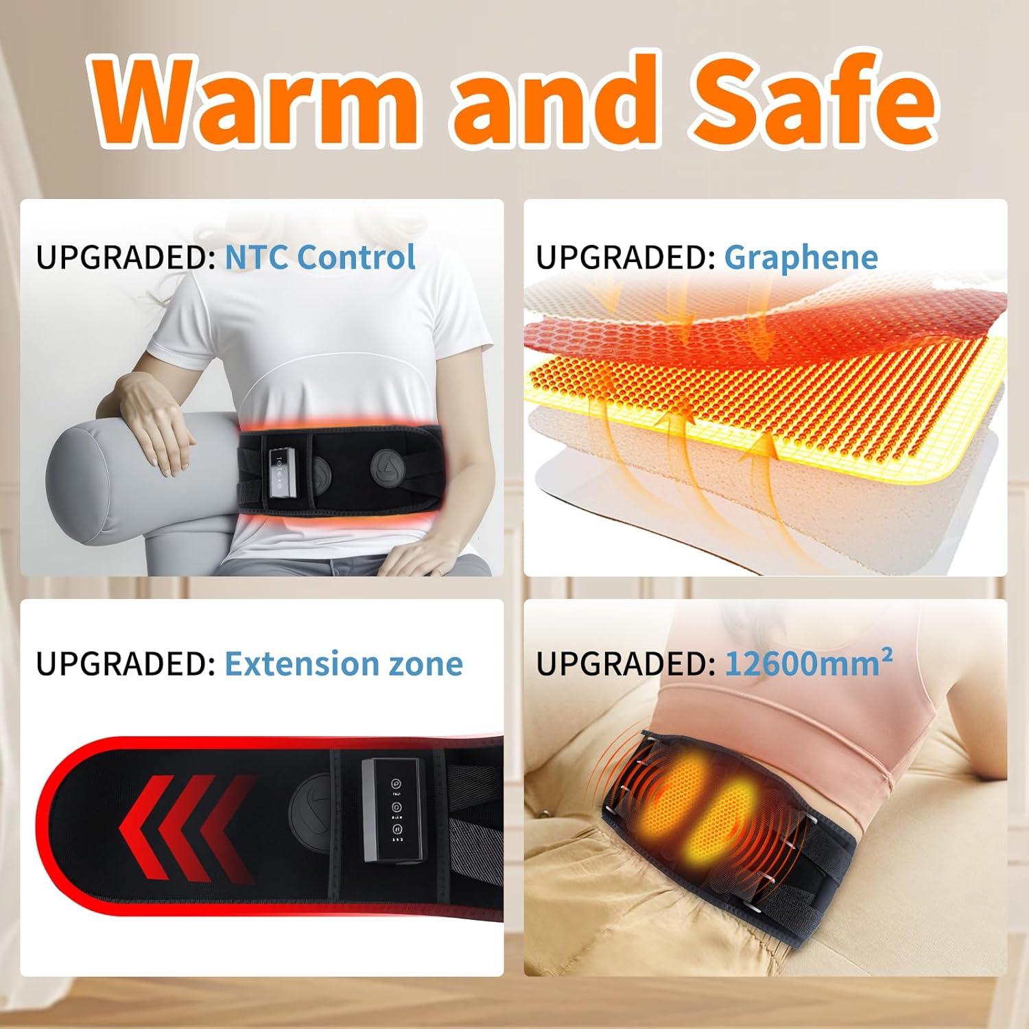 Almohadilla Térmica Inalámbrica Torktak con Masajeador 110x20cm