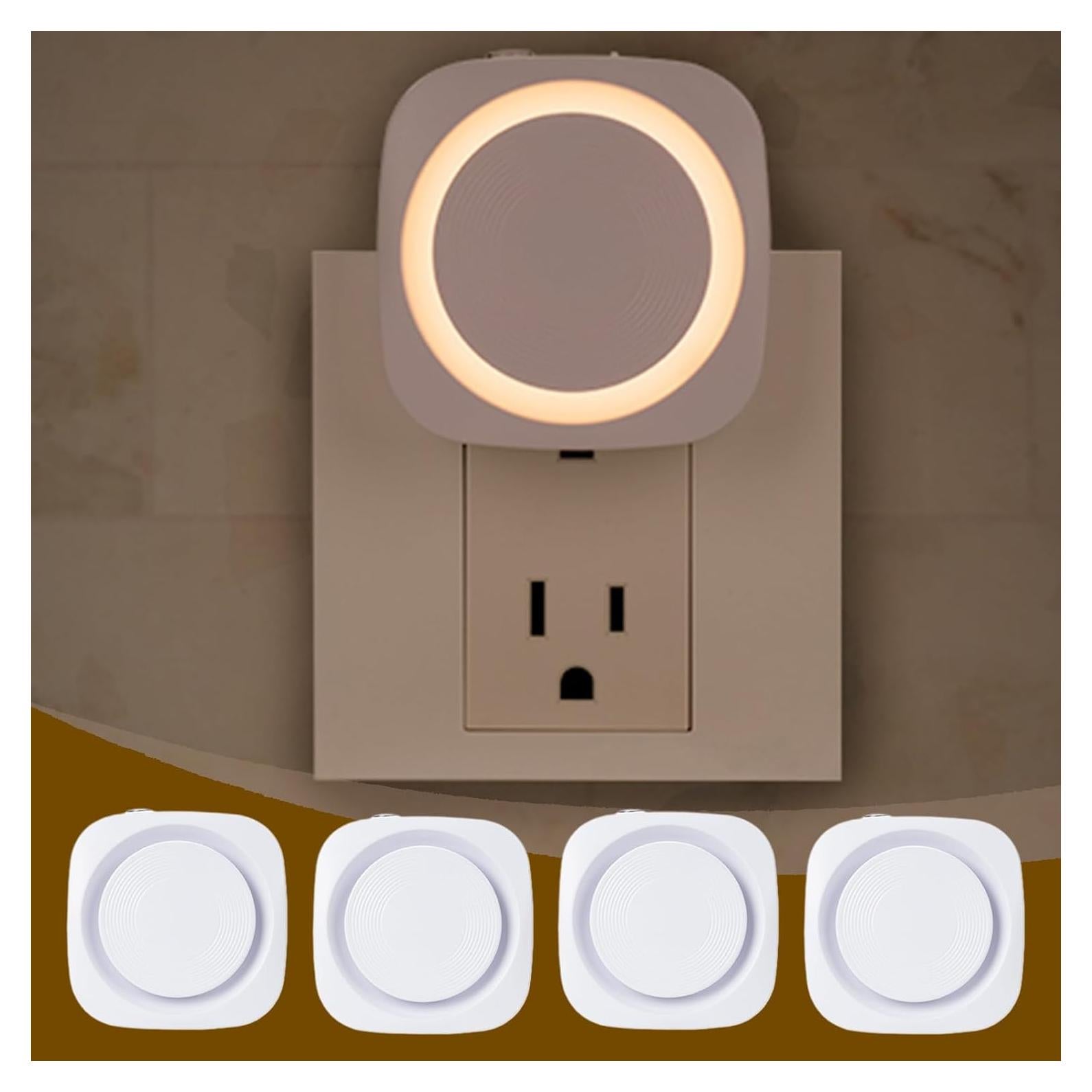 Luz Nocturna Regulable Fusunloh Blanca Cálida 4 Pzs LED