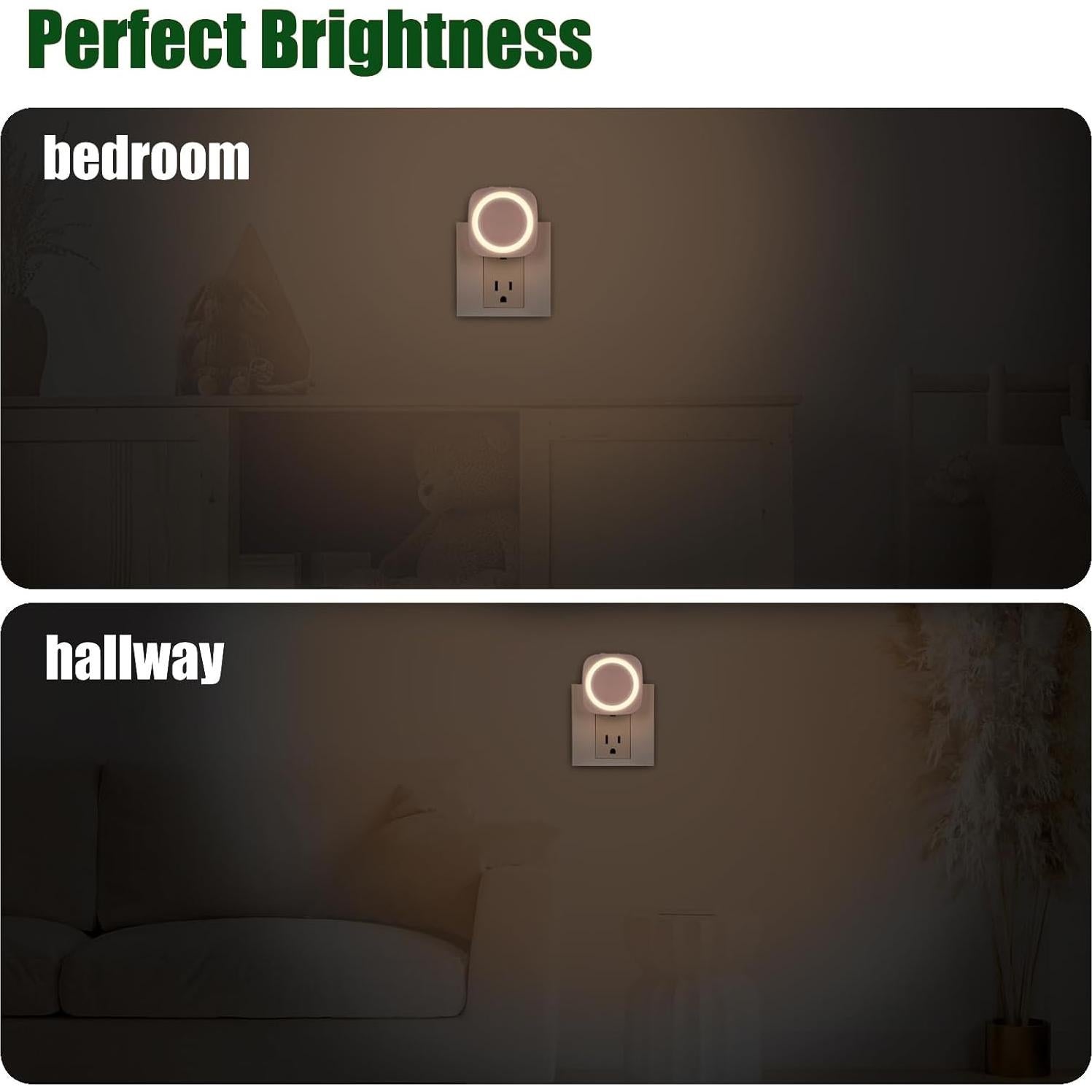 Luz Nocturna Regulable Fusunloh Blanca Cálida 4 Pzs LED