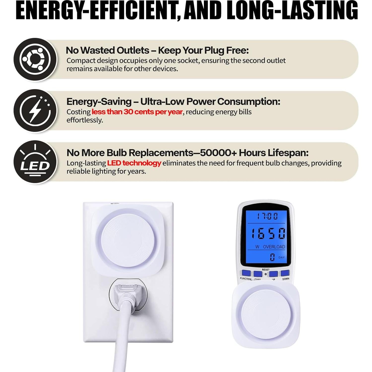 Luz Nocturna Regulable Fusunloh Blanca Cálida 4 Pzs LED