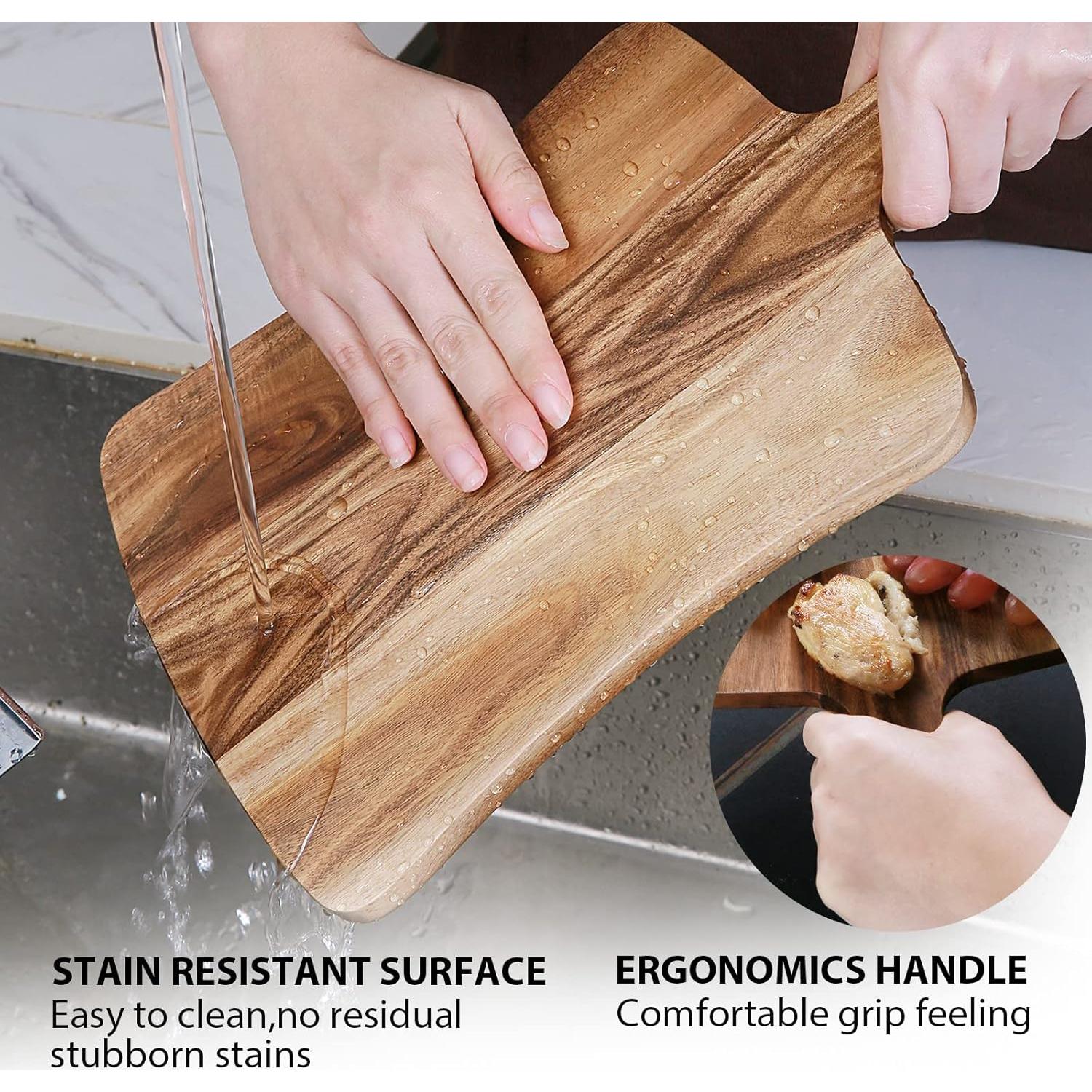 Tabla de Cortar de Madera de Acacia YSTKC 35.5x21.8 cm con Mango