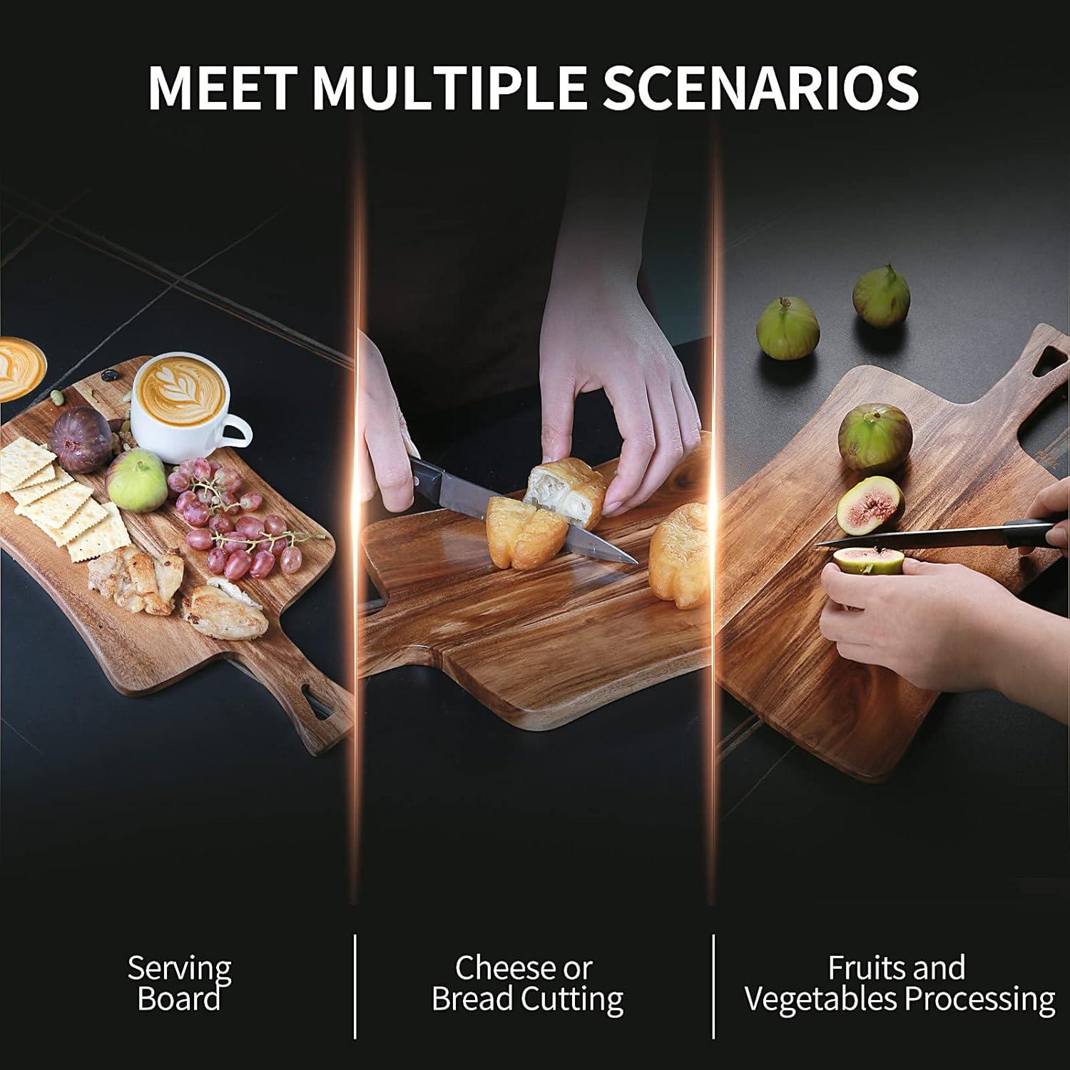 Tabla de Cortar de Madera de Acacia YSTKC 35.5x21.8 cm con Mango