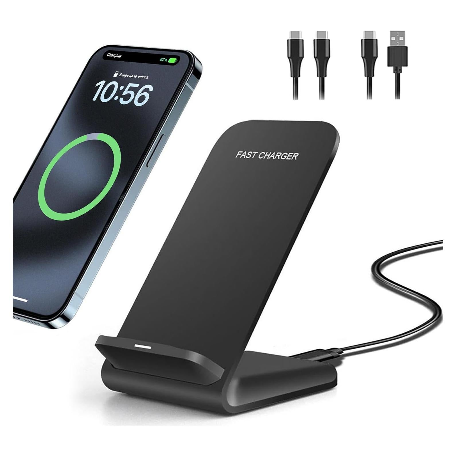Cargador Inalámbrico Rápido 20W FDGAO Soporte Vertical Negro