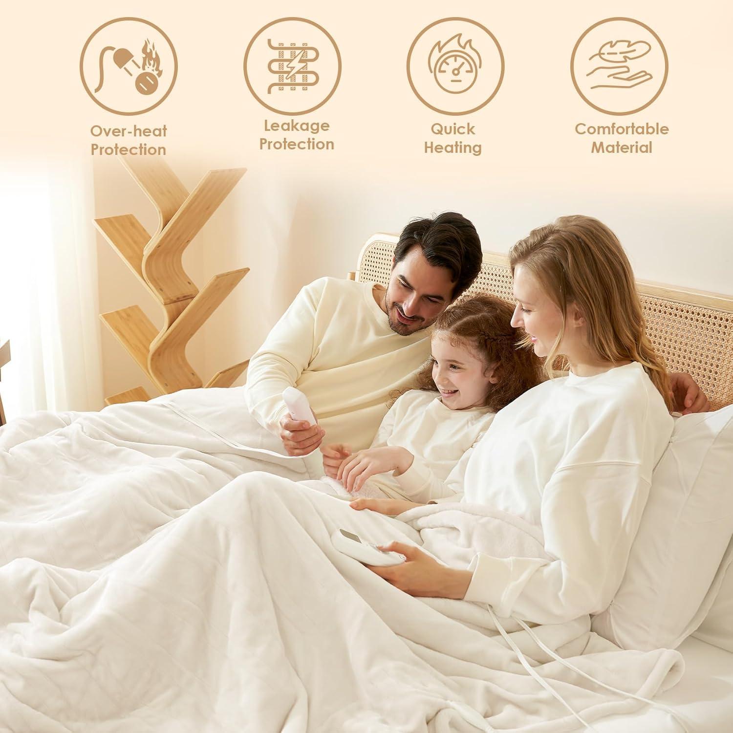 Manta Calefactora Doble EHEYCIGA 157.5x213.4cm 9 Niveles