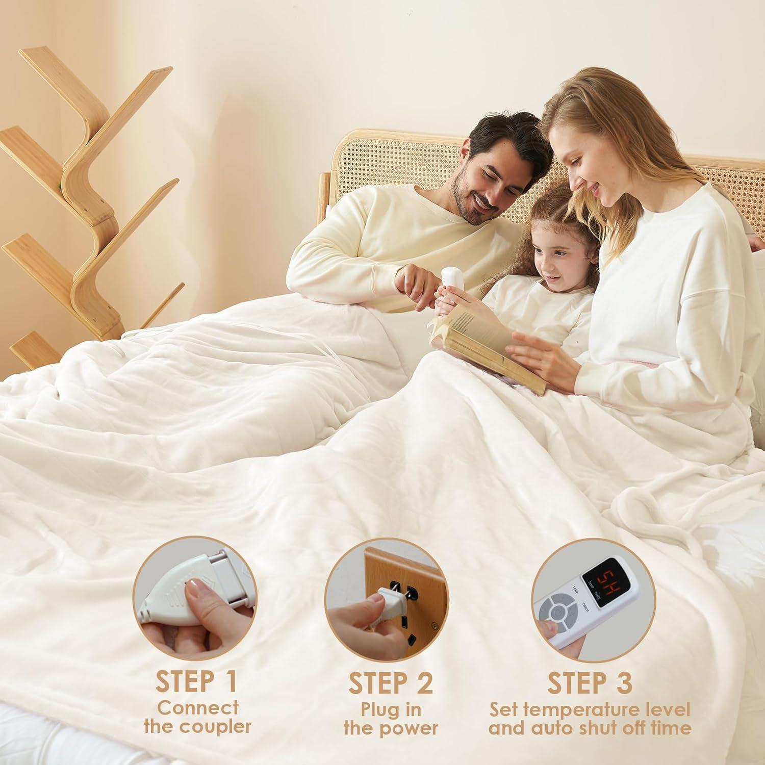 Manta Calefactora Doble EHEYCIGA 157.5x213.4cm 9 Niveles