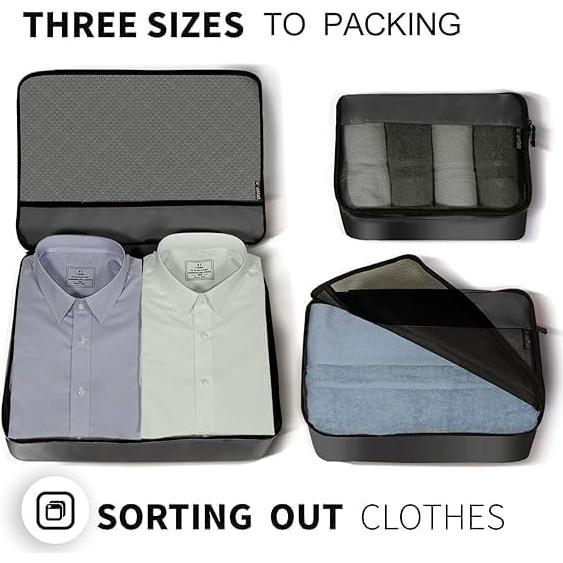 Bolsas Organizadoras de Viaje EASYFUN 6 Piezas Negro