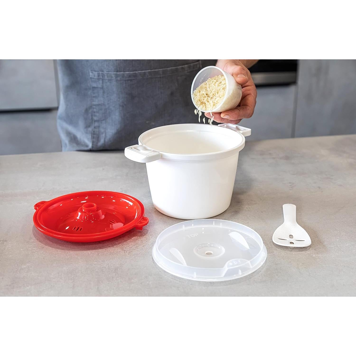 Cocinero de Arroz KitchenCraft - Vaporera Microondas 1.5L BPA Free