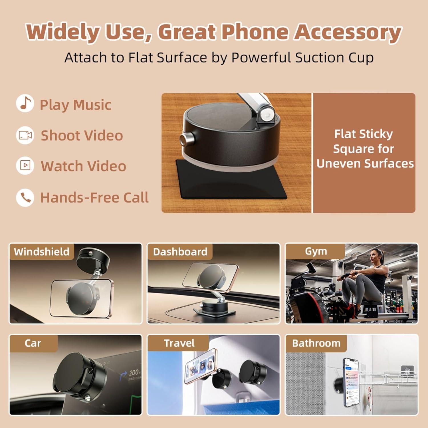 Soporte Magnético para Teléfono SEVENKA 360° con Ventosa