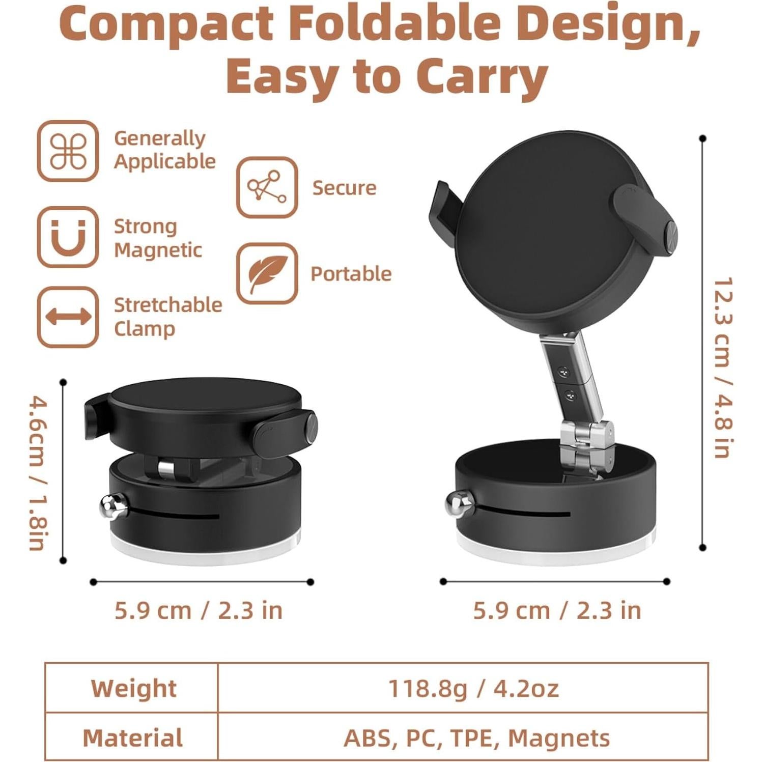 Soporte Magnético para Teléfono SEVENKA 360° con Ventosa