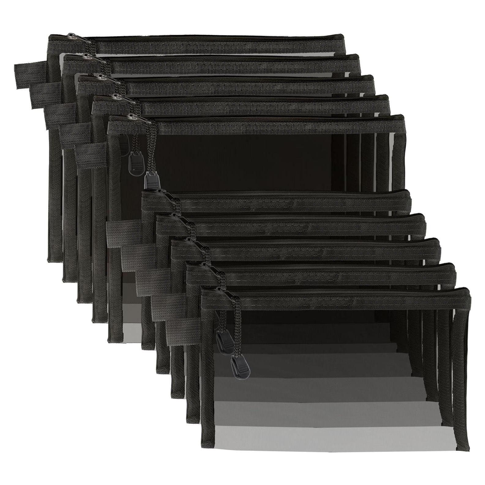 10 Bolsas de Malla con Cremallera OZY para Almacenamiento Negro