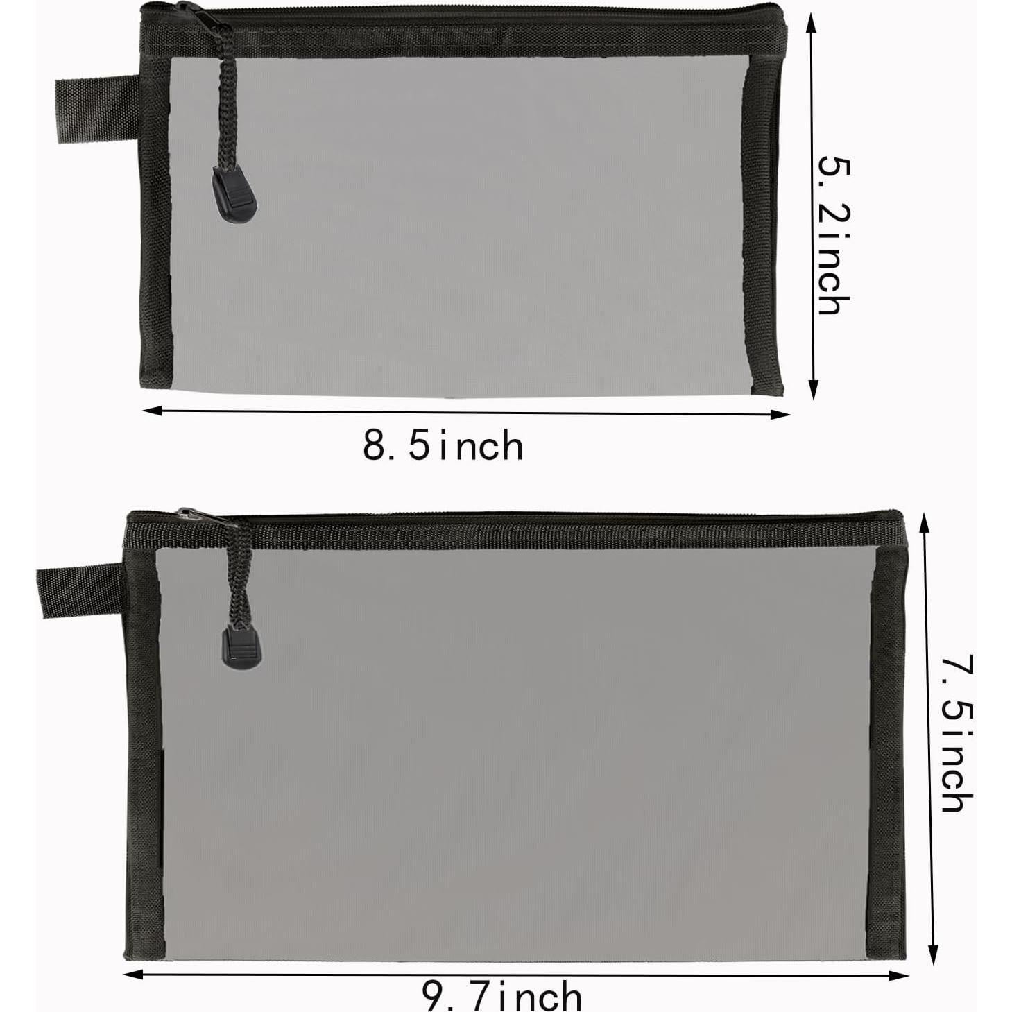 10 Bolsas de Malla con Cremallera OZY para Almacenamiento Negro