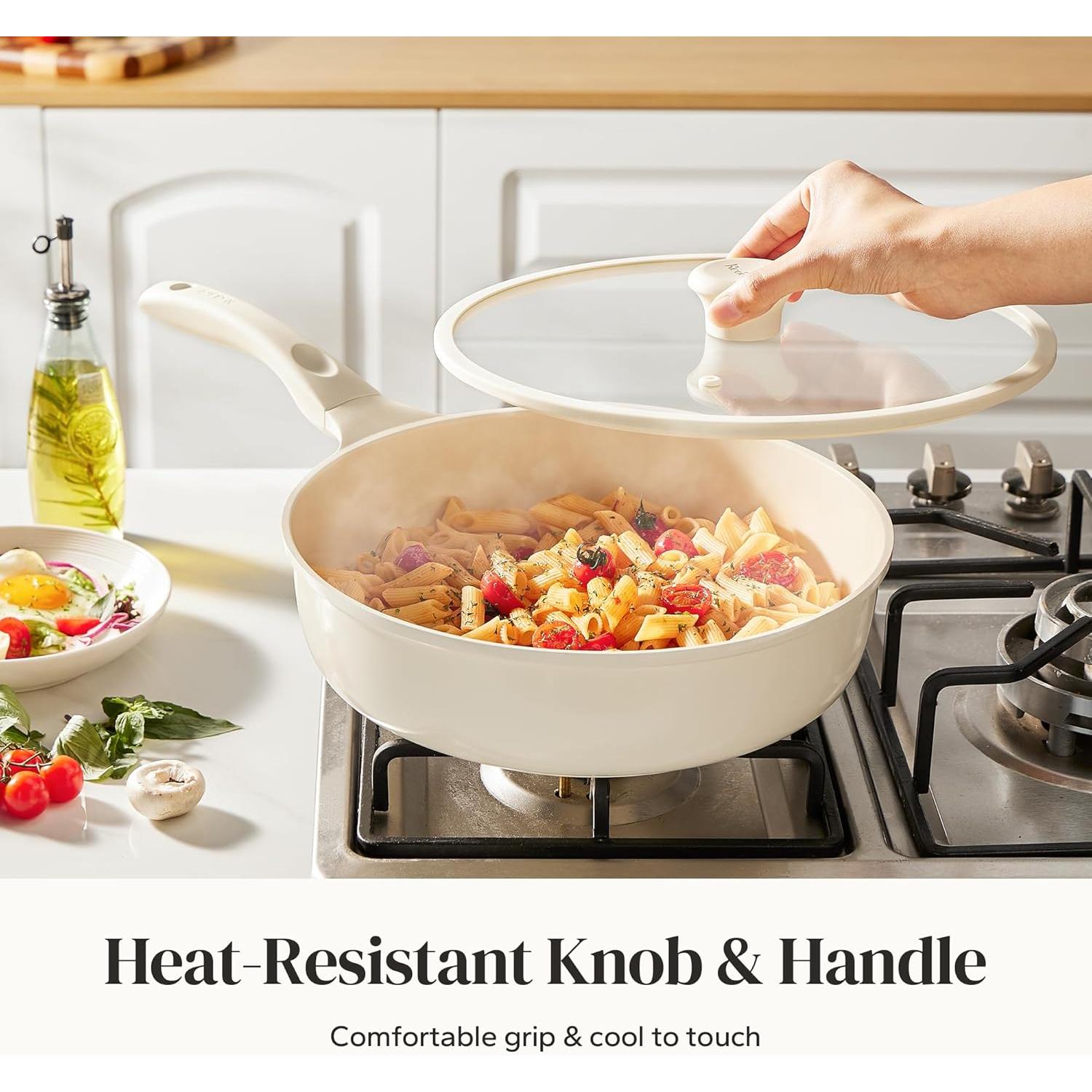 Sartén honda antiadherente Redchef 25.4cm cerámica beige