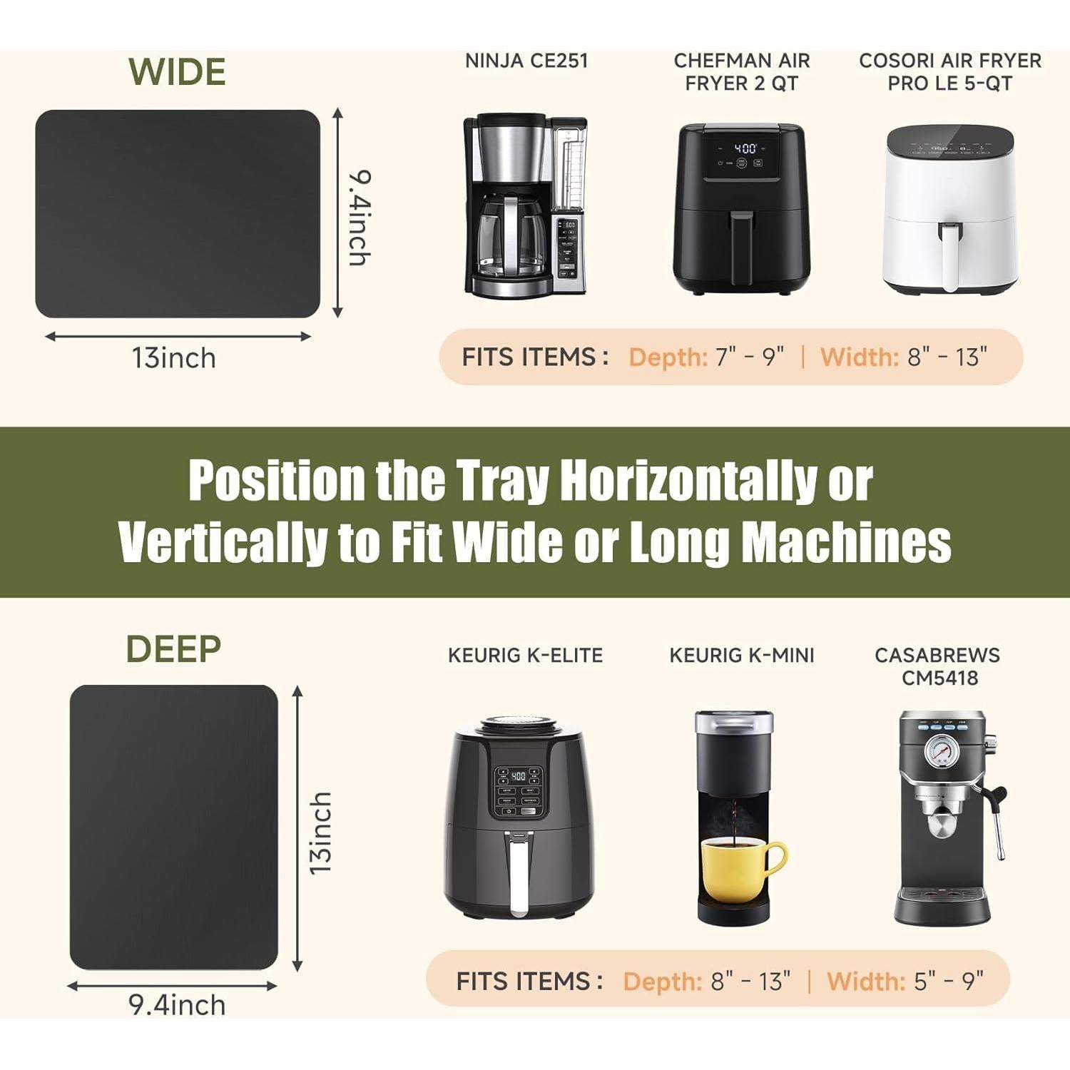 Bandeja Deslizante para Cafetera Xykzra 33x24 cm Negra