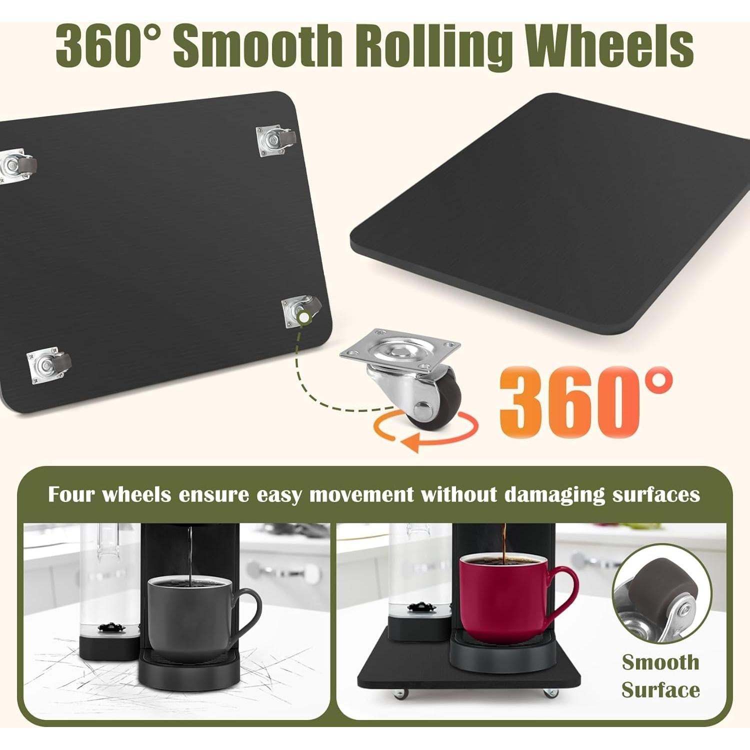 Bandeja Deslizante para Cafetera Xykzra 33x24 cm Negra