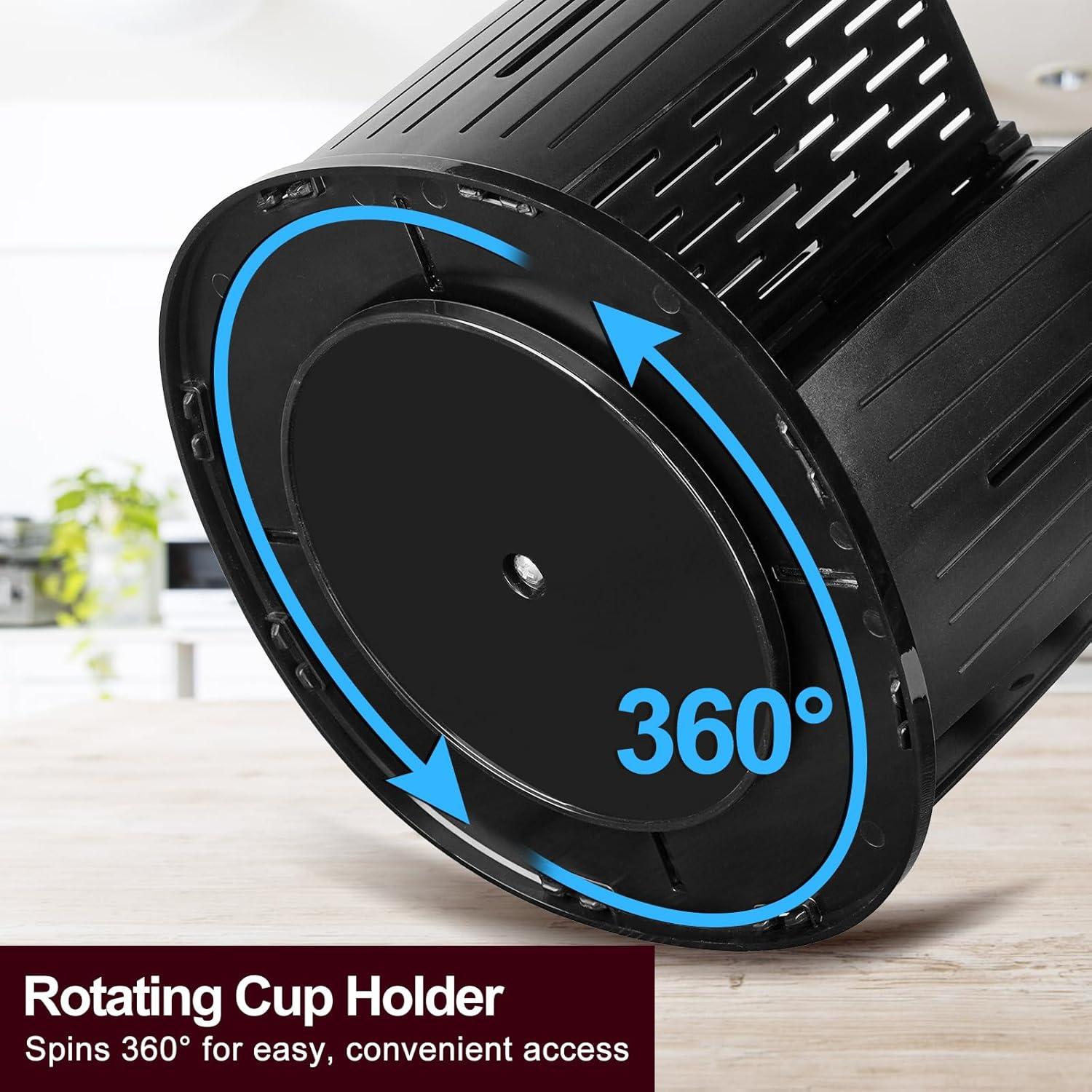 Dispensador de Tazas de Café Rotatorio MYITYARD Negro 80 Tazas