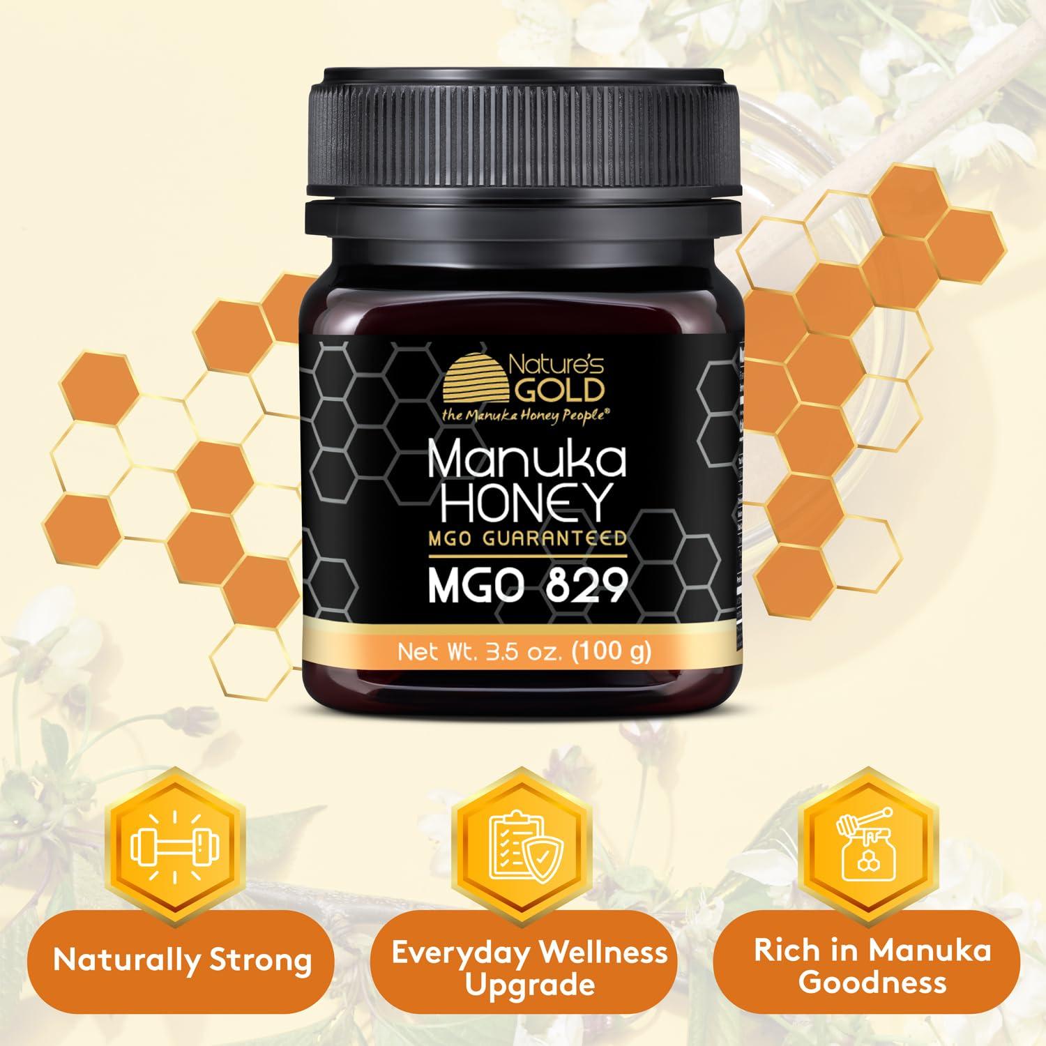 Miel Cruda Manuka Nature's Gold MGO 829+ 100g Pura y Rastreable