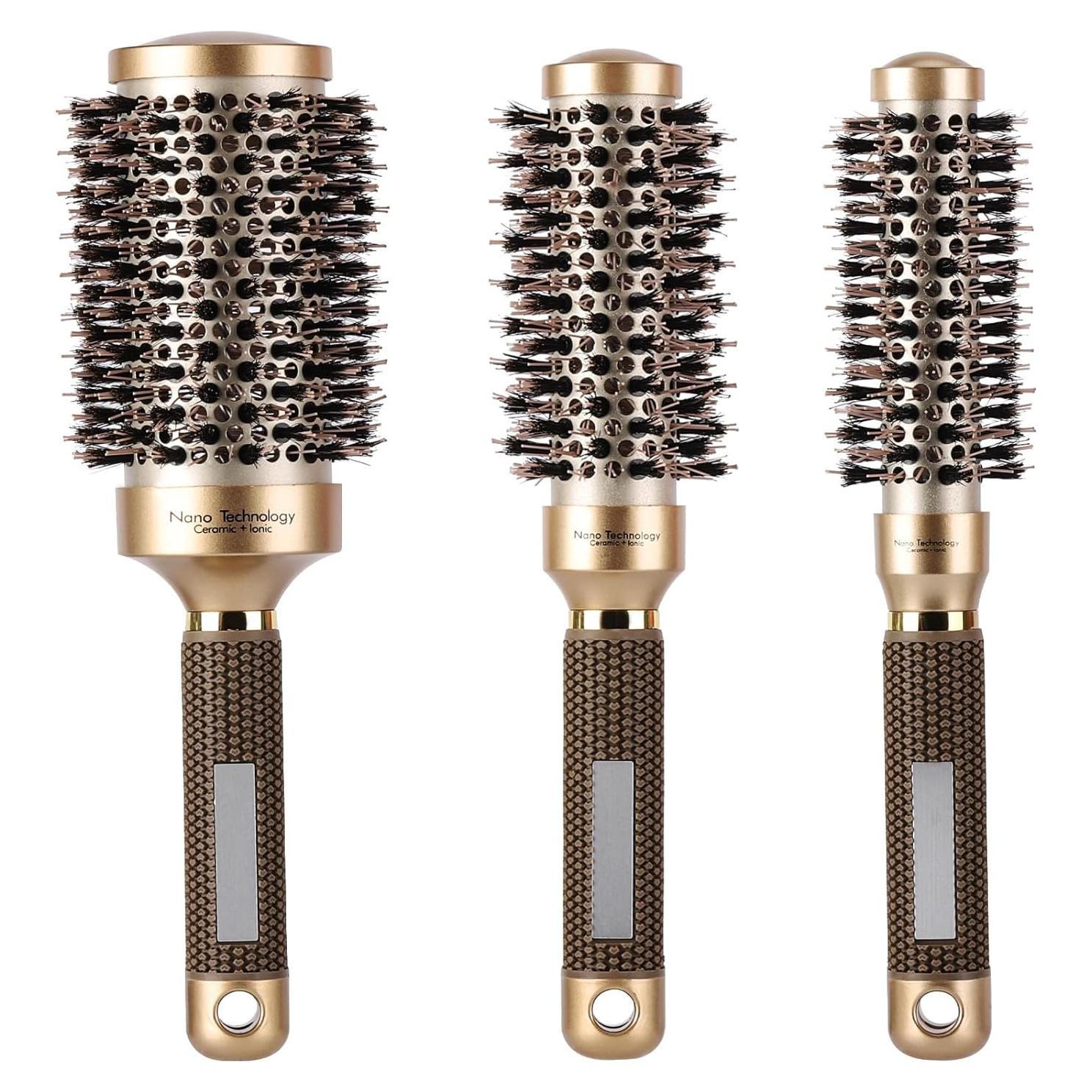 Juego de 3 Cepillos Redondos Térmicos BTYMS - Cerámica y Jabalí