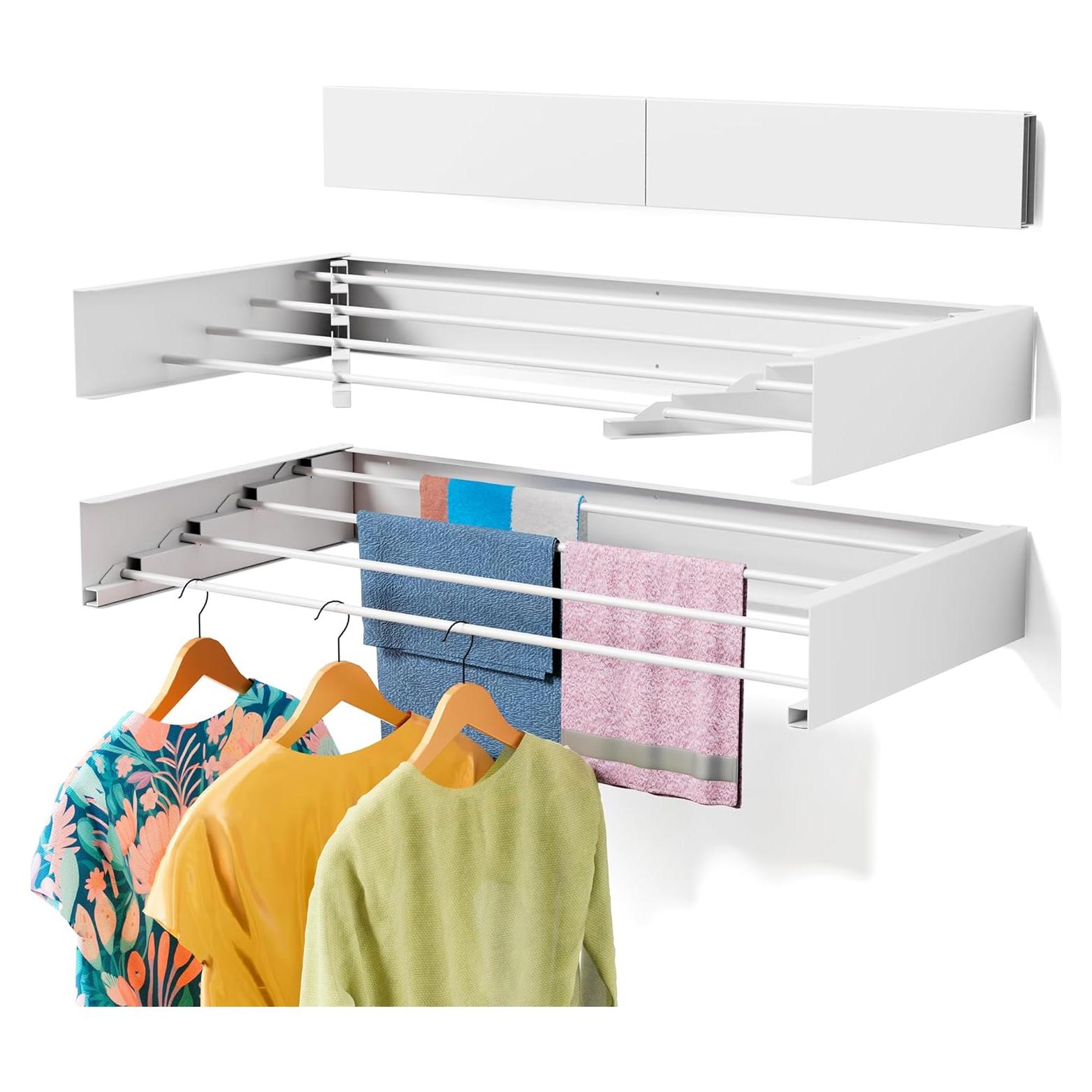 Estante de Secado de Ropa Plegable ZMBESUP 61 cm Blanco