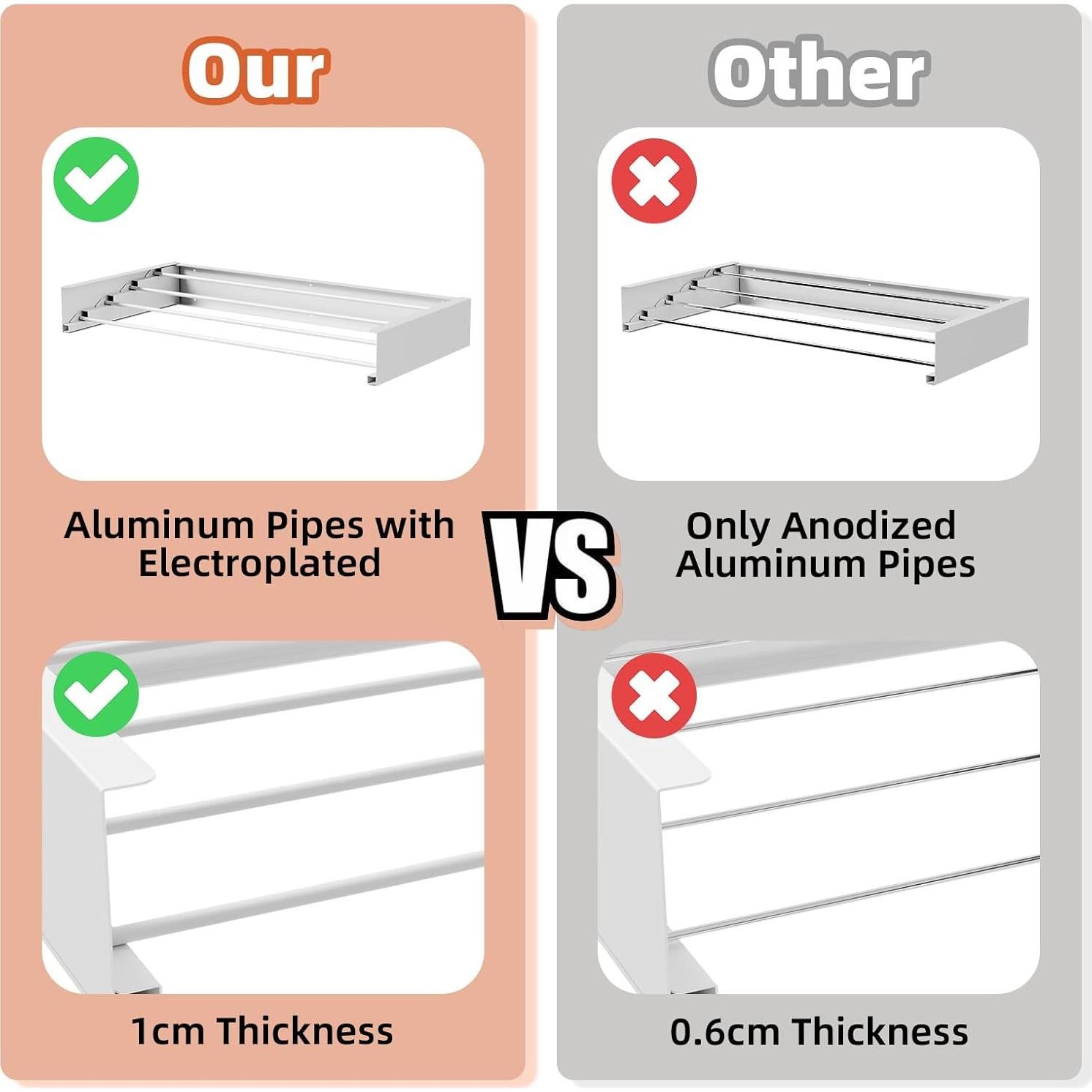 Estante de Secado de Ropa Plegable ZMBESUP 61 cm Blanco