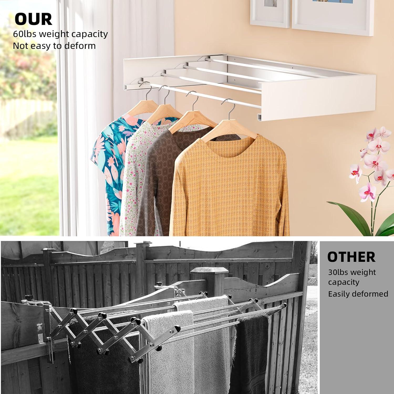 Estante de Secado de Ropa Plegable ZMBESUP 61 cm Blanco