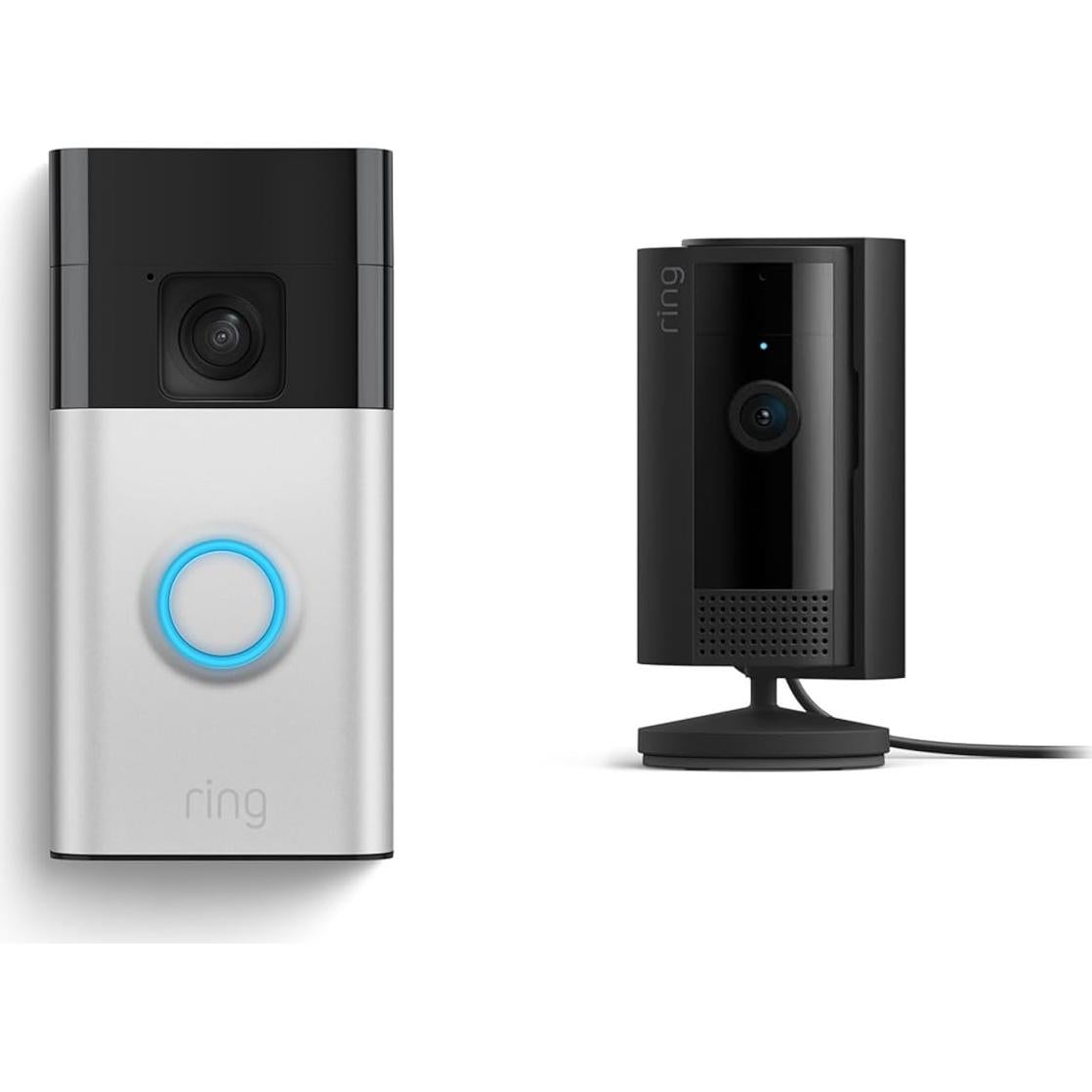 Ring Battery Doorbell with Ring Indoor Cam 2nd Gen (Black)